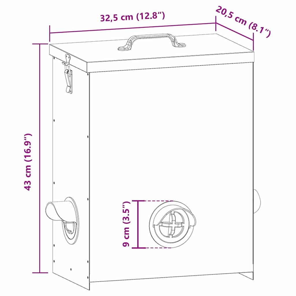 Hranilica za piliće 2 pcs Srebrno 32,5 x 20,5 x 43 cm