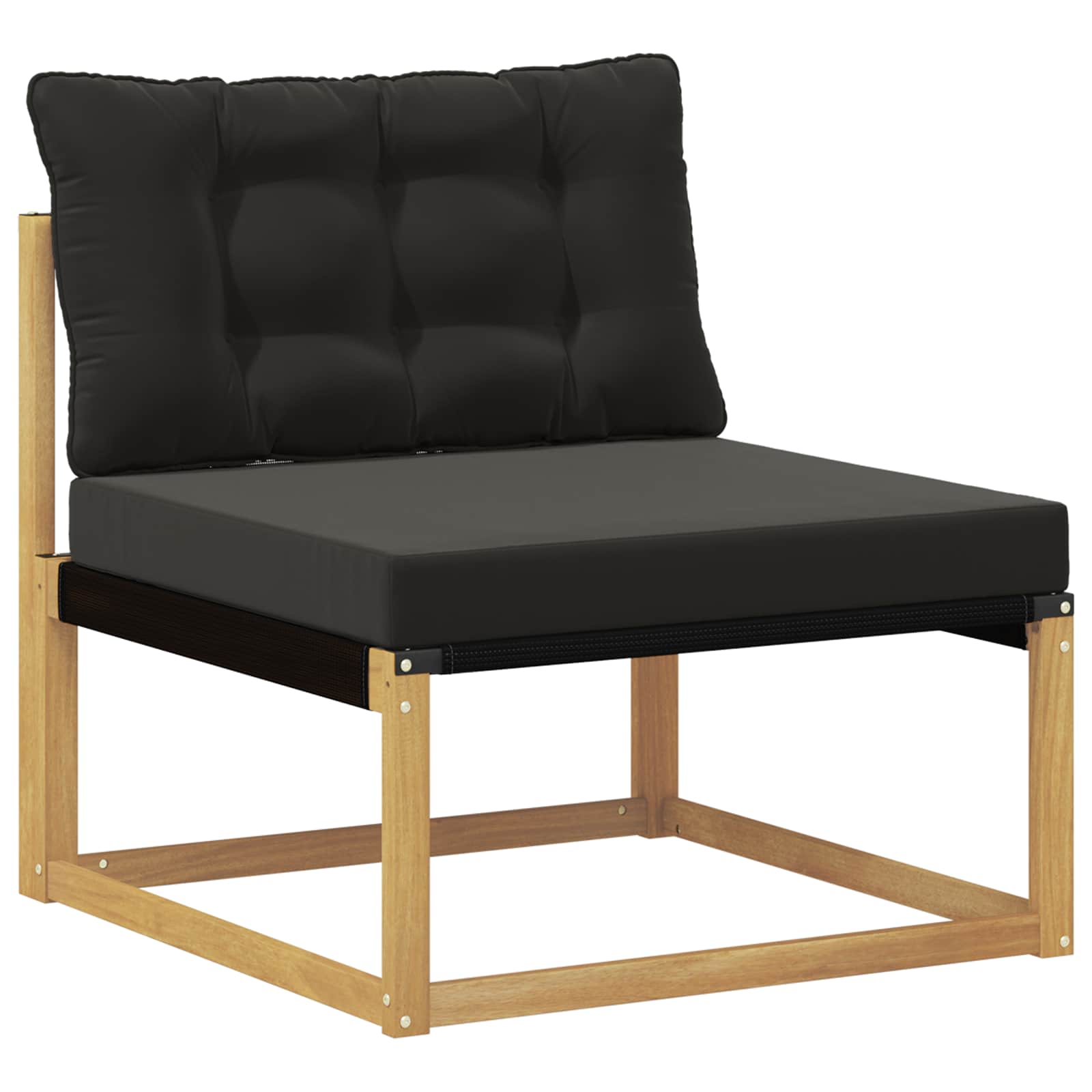 Set vanjskih sofa s jastukom 3 pcs Bijela i crna