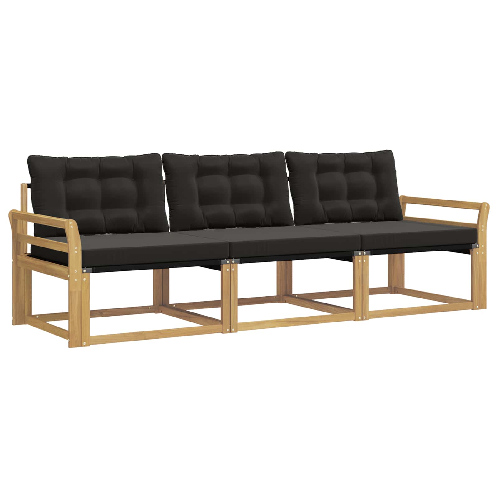 Set vanjskih sofa s jastukom 3 pcs Bijela i crna