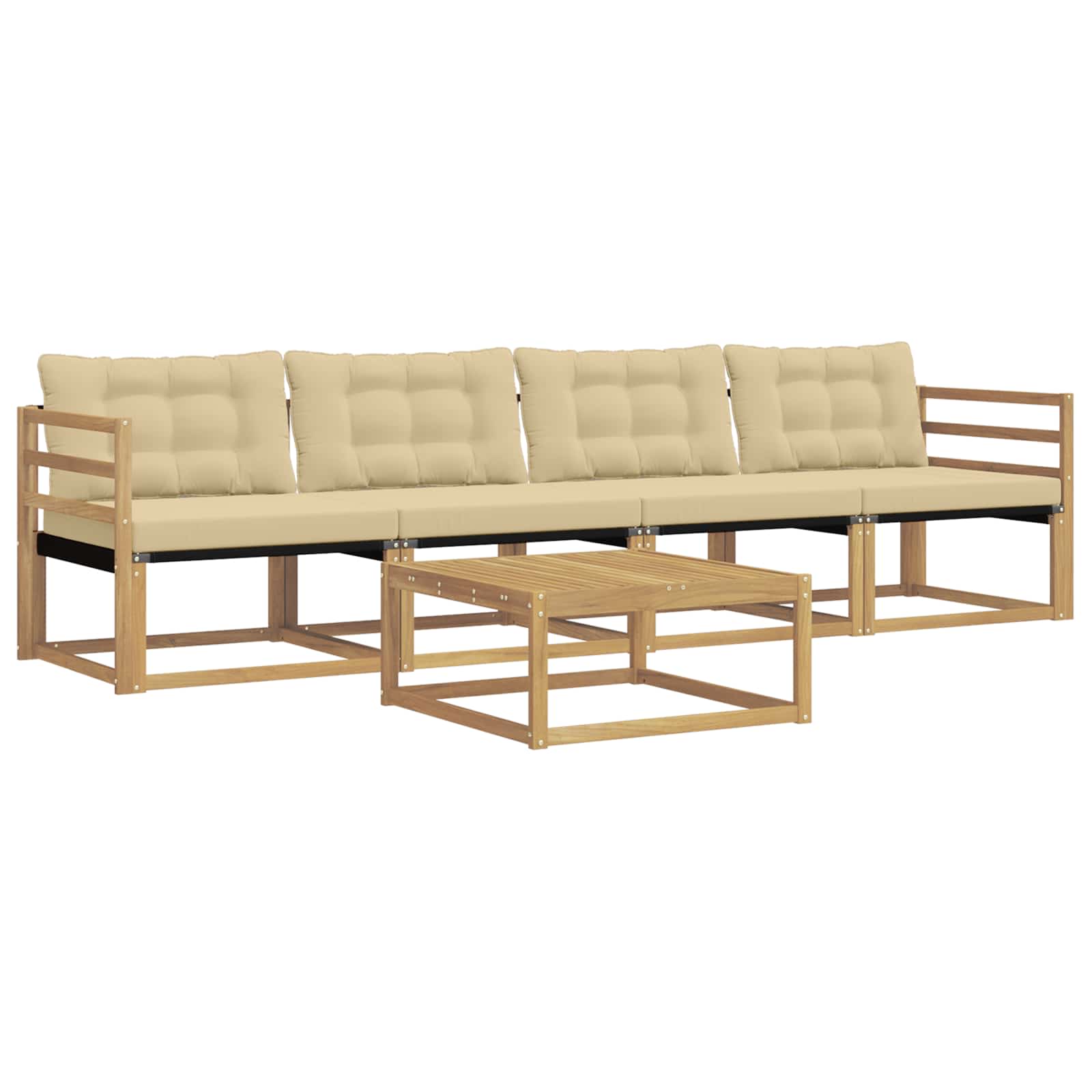 Set vanjskih sofa 5 pcs Bijela i bež 79 x 79 x 37 cm