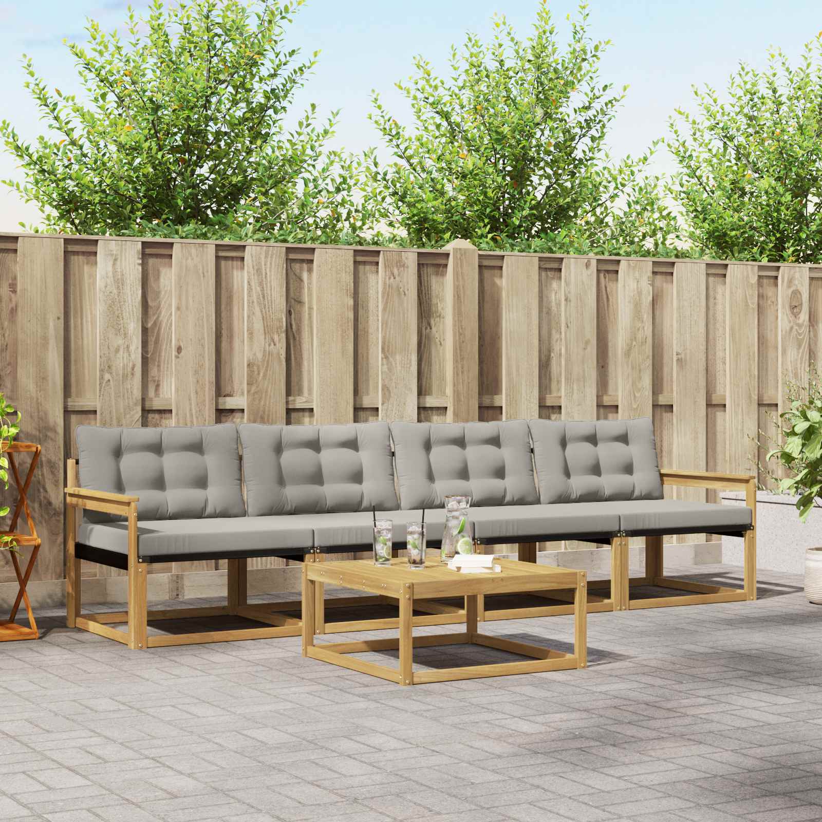 Set vanjskih sofa 5 pcs Bijela i svjetlosiva 79 x 79 x 37 cm