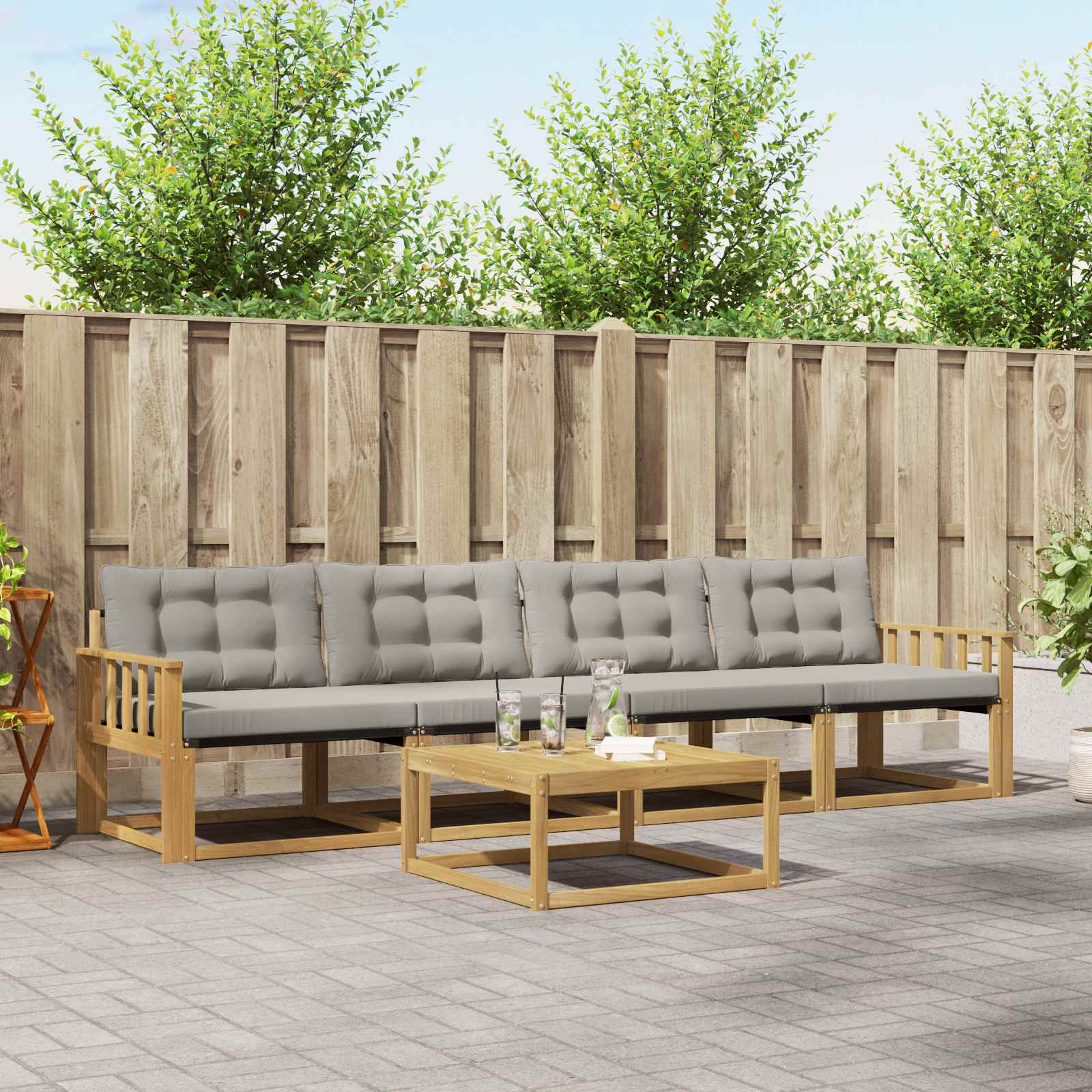Set vanjskih sofa 5 pcs Bijela i svjetlosiva 79 x 79 x 37 cm