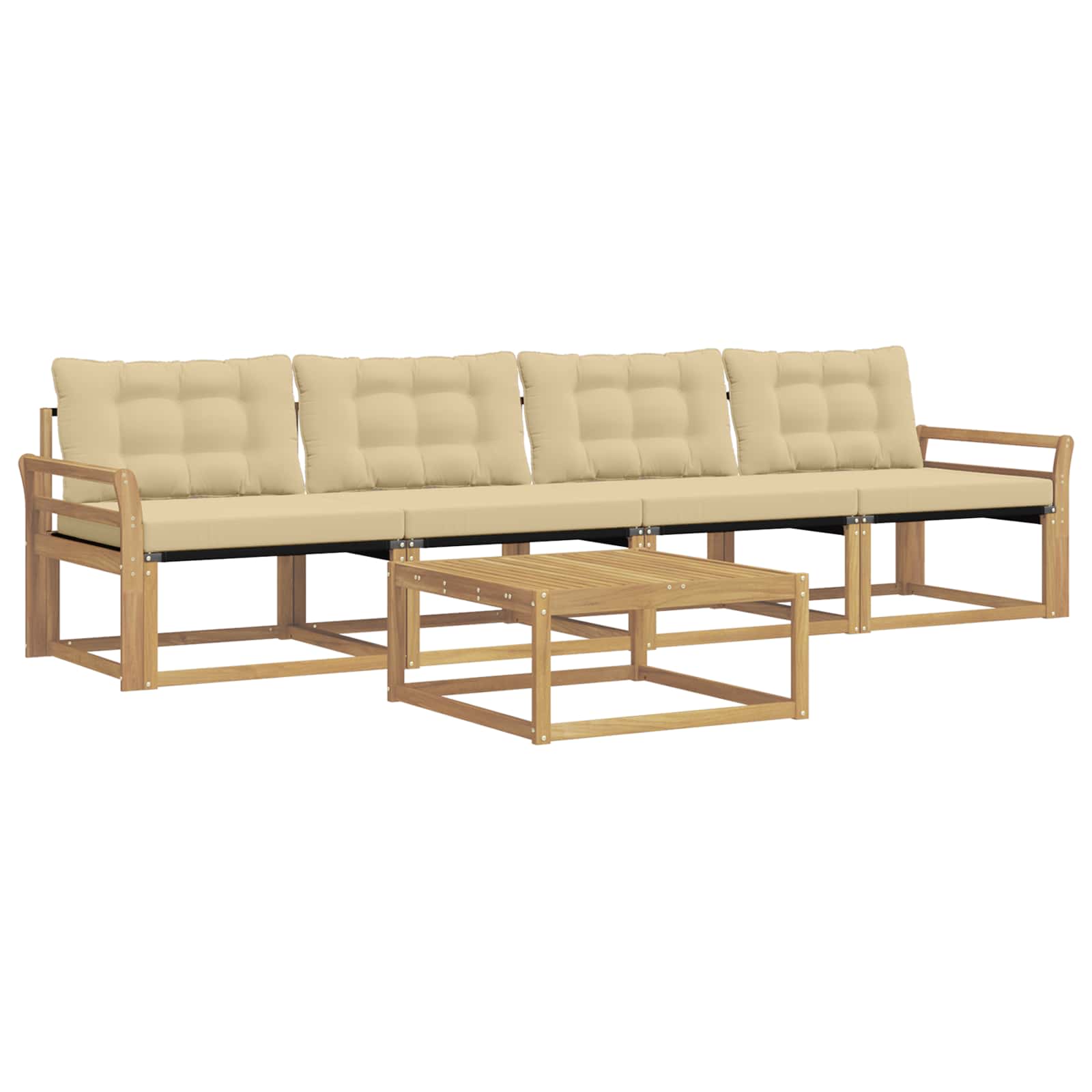 Set vanjskih sofa 5 pcs Bijela i bež 79 x 79 x 37 cm