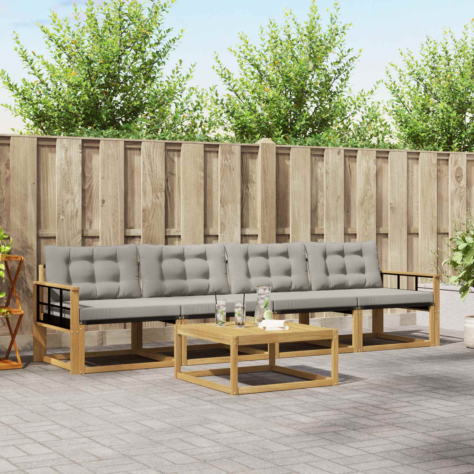 Set vanjskih sofa 5 pcs Bijela i svjetlosiva 79 x 79 x 37 cm