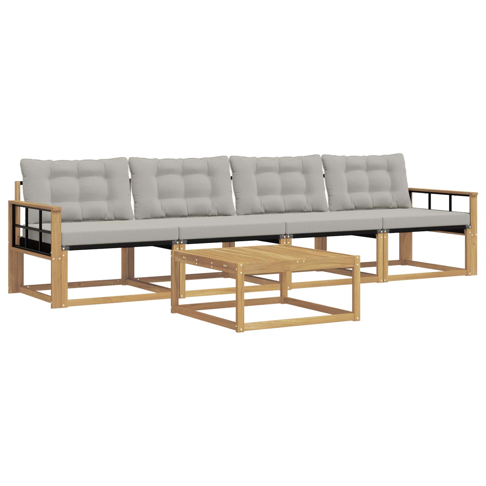 Set vanjskih sofa 5 pcs Bijela i svjetlosiva 79 x 79 x 37 cm