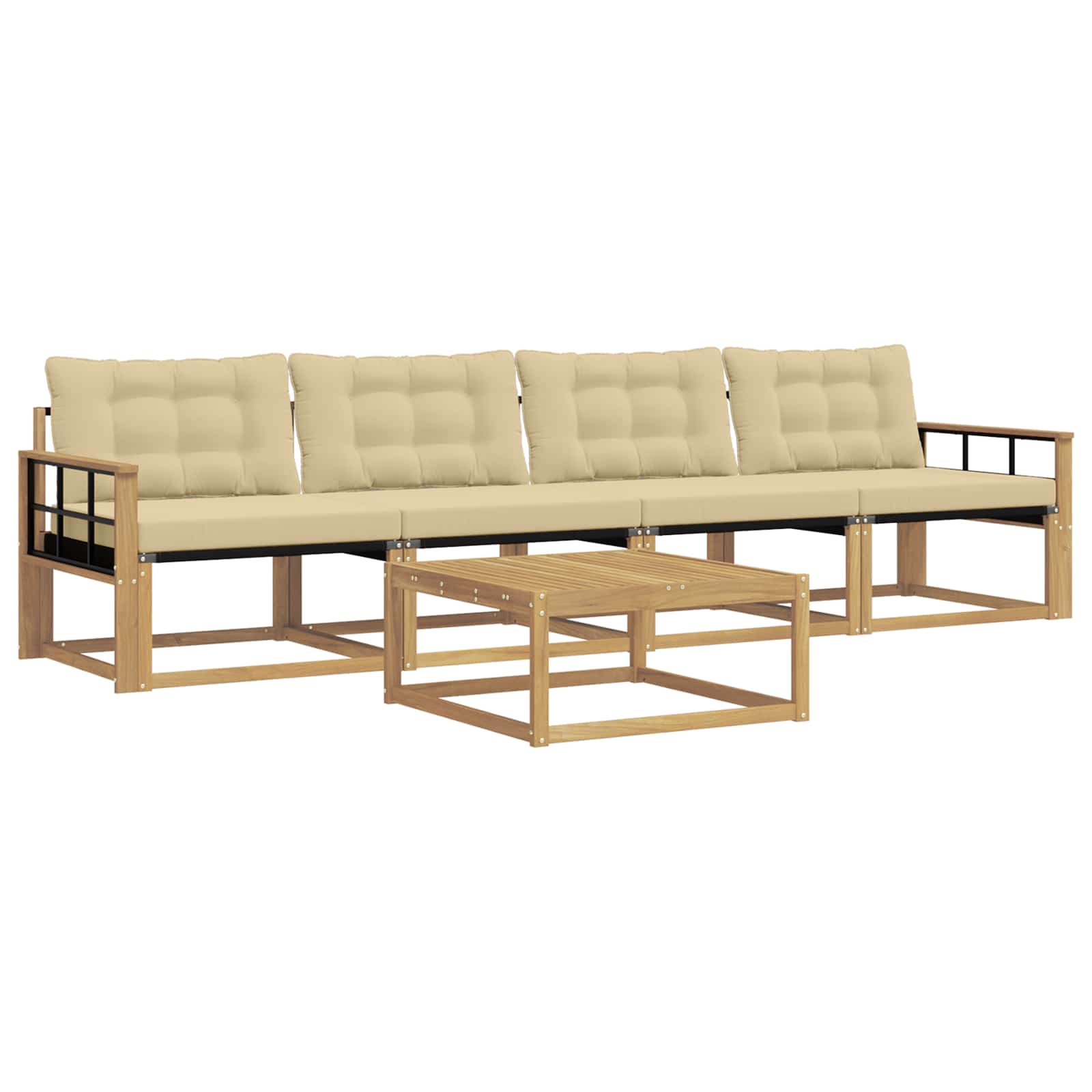 Set vanjskih sofa 5 pcs Bijela i bež 79 x 79 x 37 cm