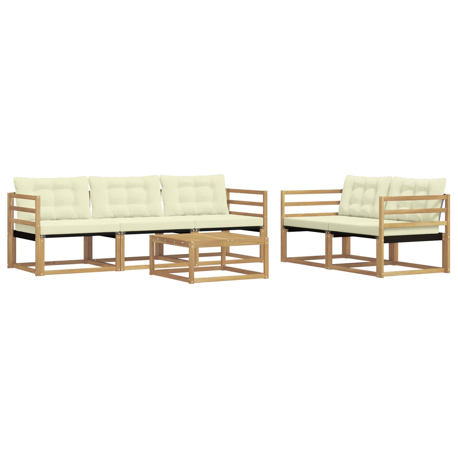 Set vanjskih sofa 6 pcs Bijela i krem 79 x 79 x 37 cm