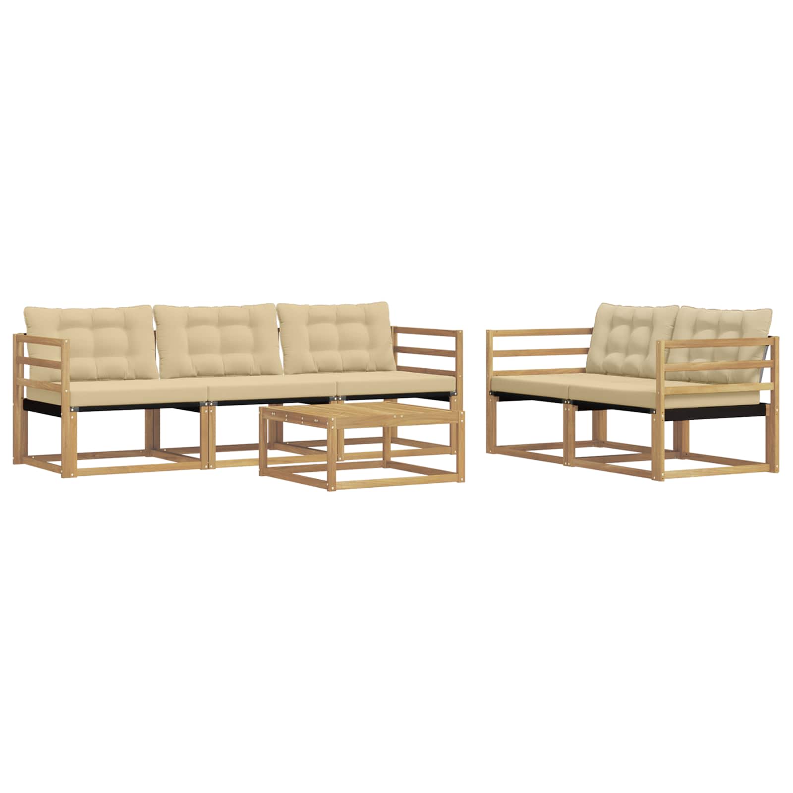 Set vanjskih sofa 6 pcs Bijela i bež 79 x 79 x 37 cm