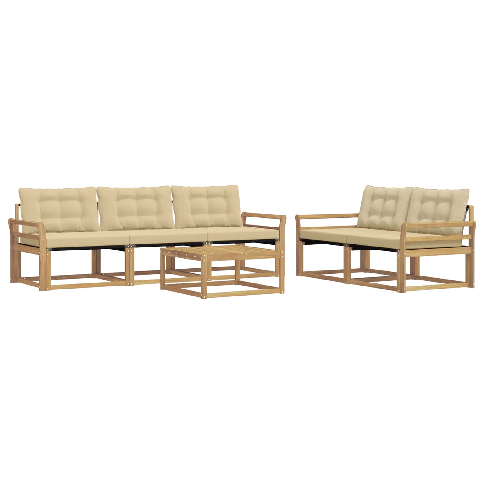 Set vanjskih sofa 6 pcs Bijela i bež 79 x 79 x 37 cm