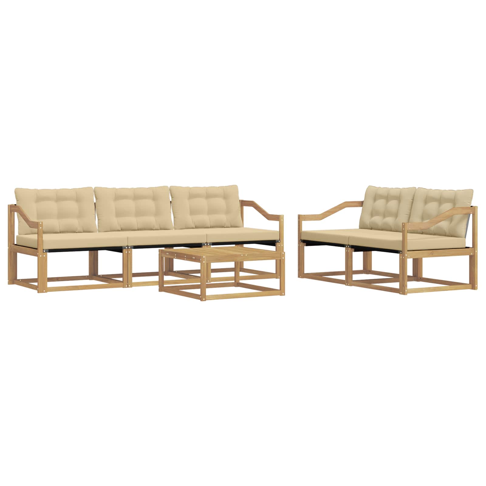 Set vanjskih sofa 6 pcs Bijela i bež 79 x 79 x 37 cm