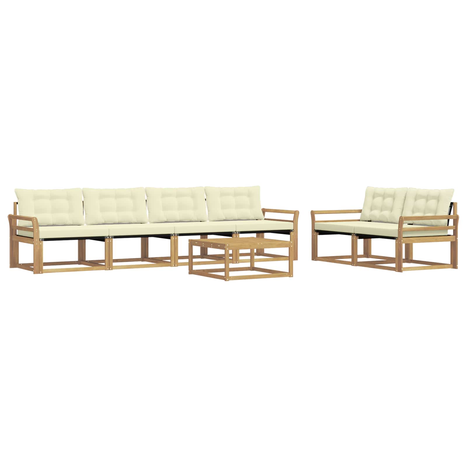 Set vanjskih sofa 7 pcs Bijela i krem 79 x 79 x 37 cm