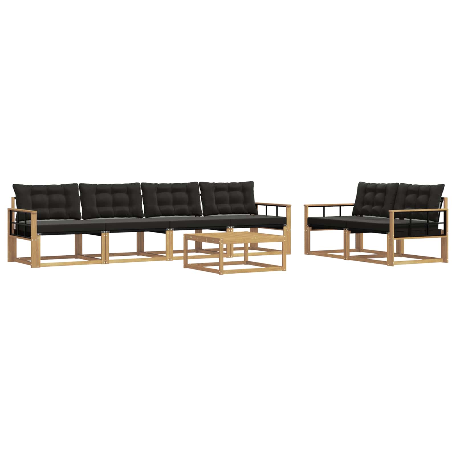 Set vanjskih sofa 7 pcs Bijela i crna 79 x 79 x 37 cm