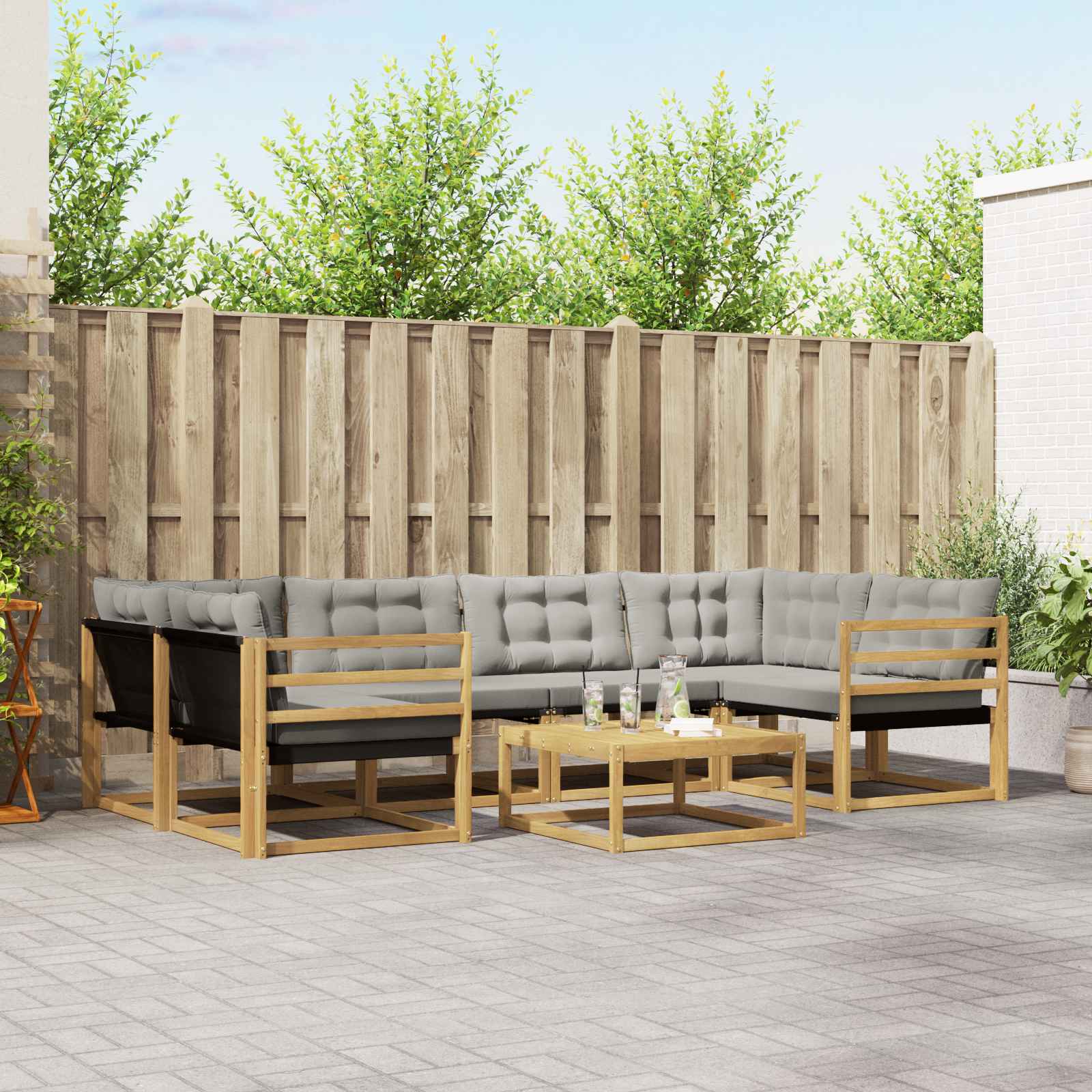Set vanjskih sofa 7 pcs Bijela i svjetlosiva 79 x 79 x 37 cm