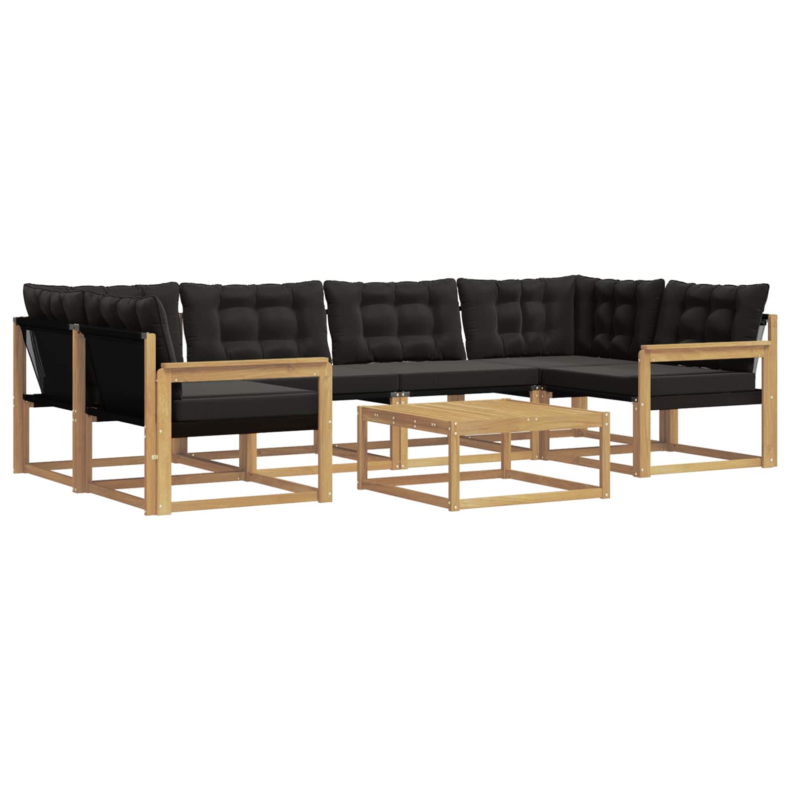 Set vanjskih sofa 7 pcs Bijela i crna 79 x 79 x 37 cm