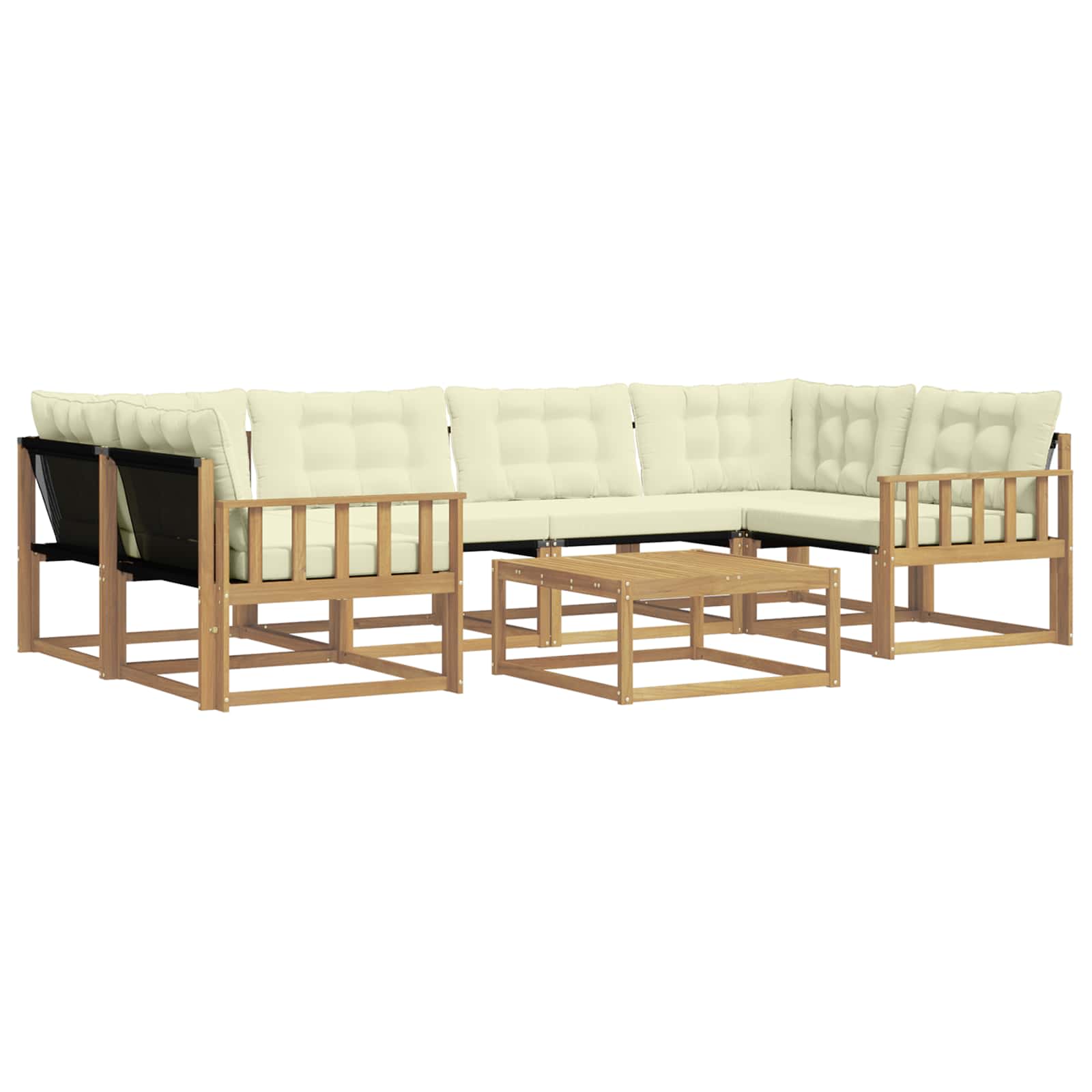 Set vanjskih sofa 7 pcs Bijela i krem 79 x 79 x 37 cm