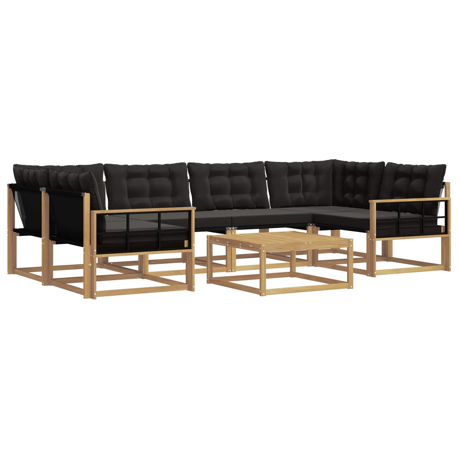 Set vanjskih sofa 7 pcs Bijela i crna 79 x 79 x 37 cm