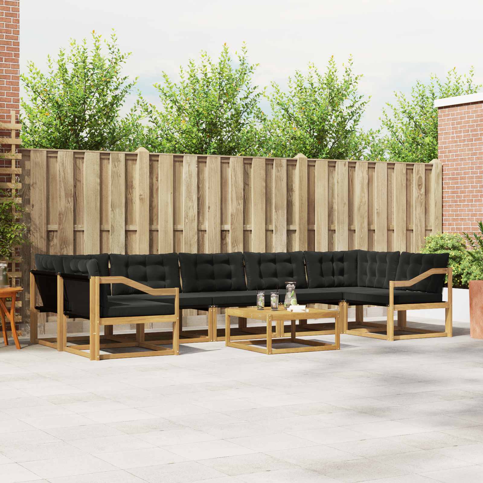 Set vanjskih sofa 8 pcs Bijela i crna 79 x 79 x 37 cm