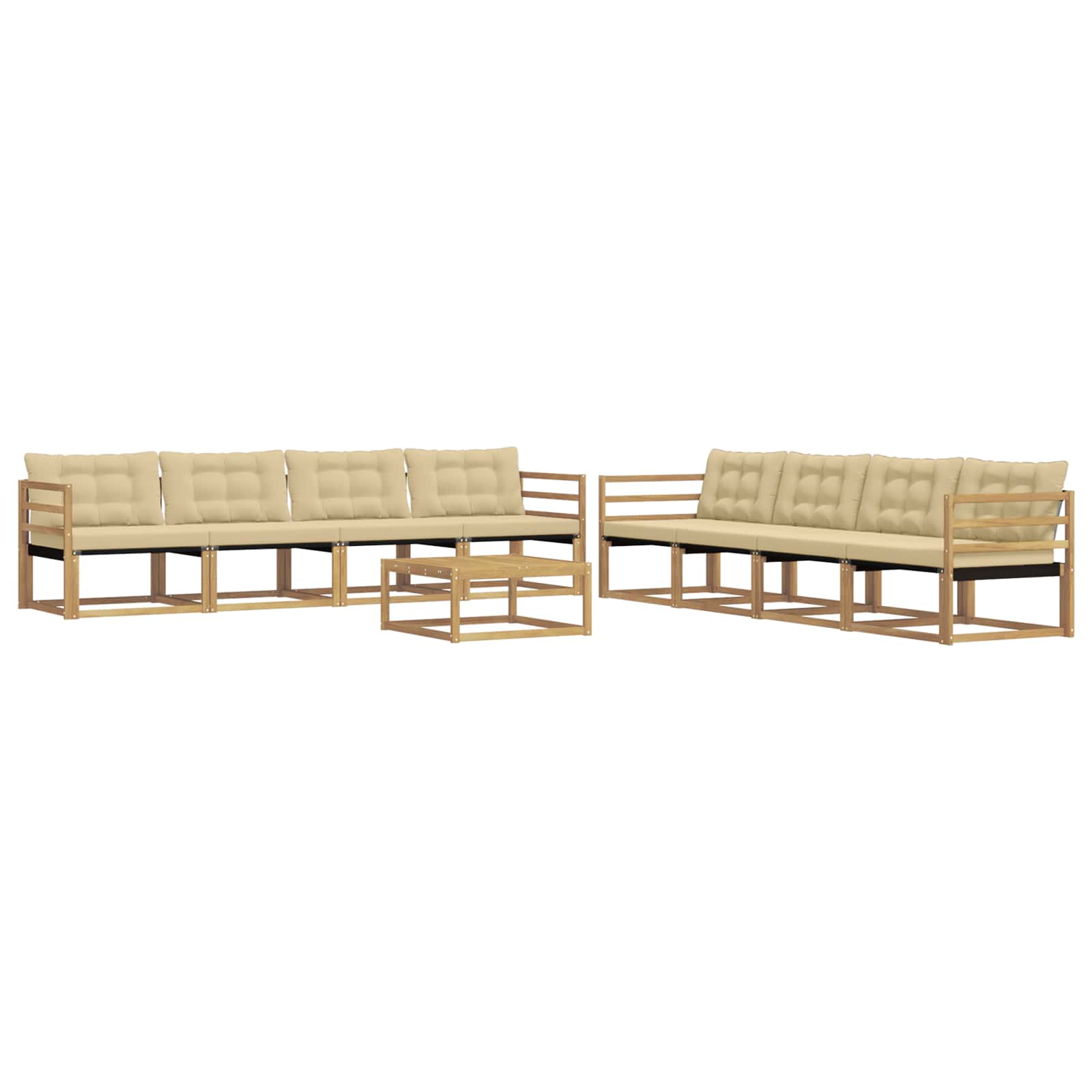 Set vanjskih sofa 9 pcs Bijela i bež 79 x 79 x 37 cm
