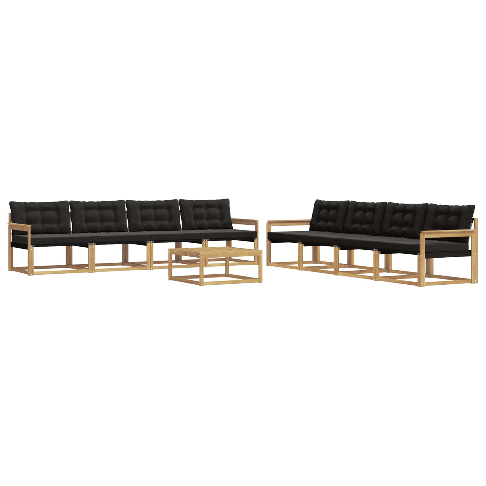 Set vanjskih sofa 9 pcs Bijela i crna 79 x 79 x 37 cm