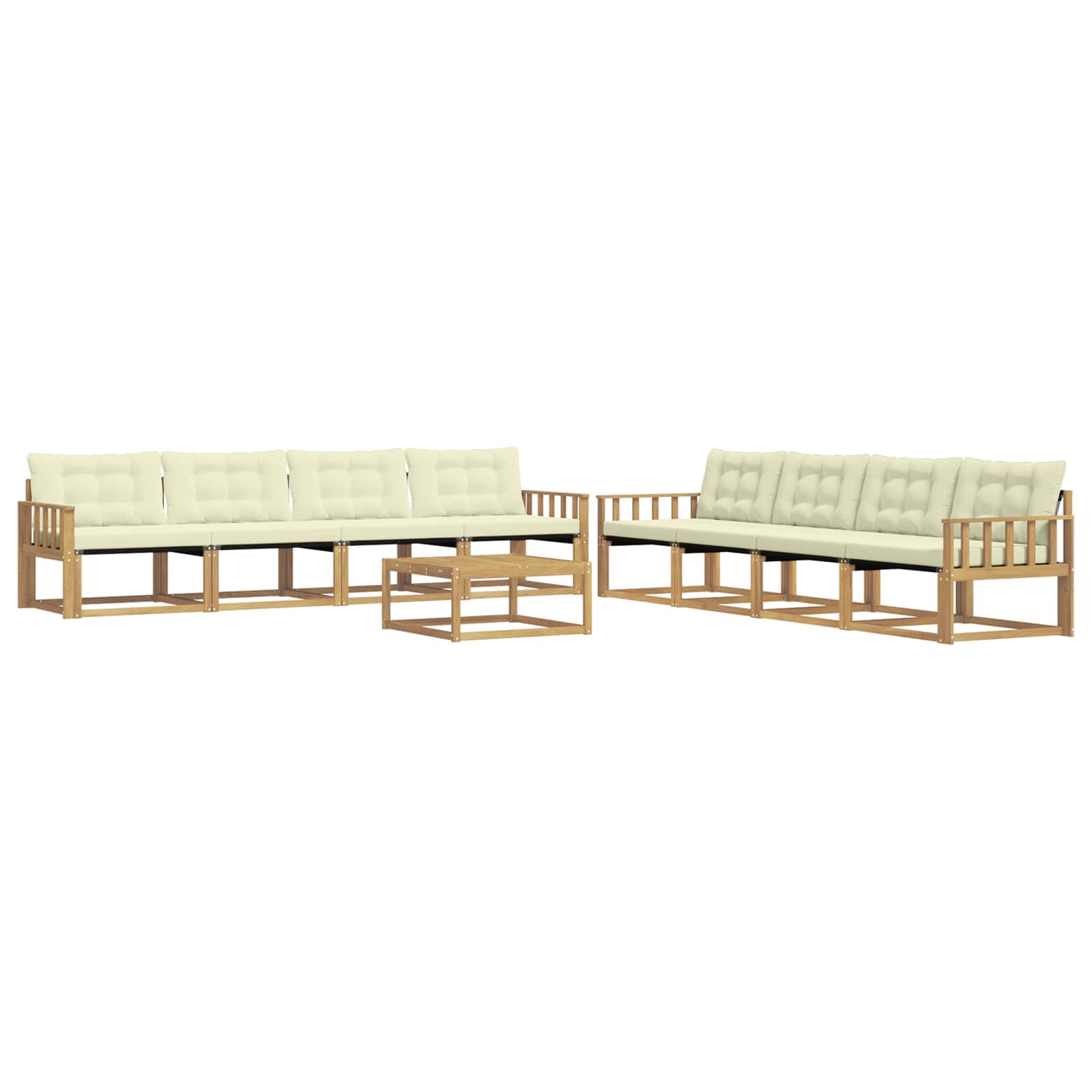 Set vanjskih sofa 9 pcs Bijela i krem 79 x 79 x 37 cm