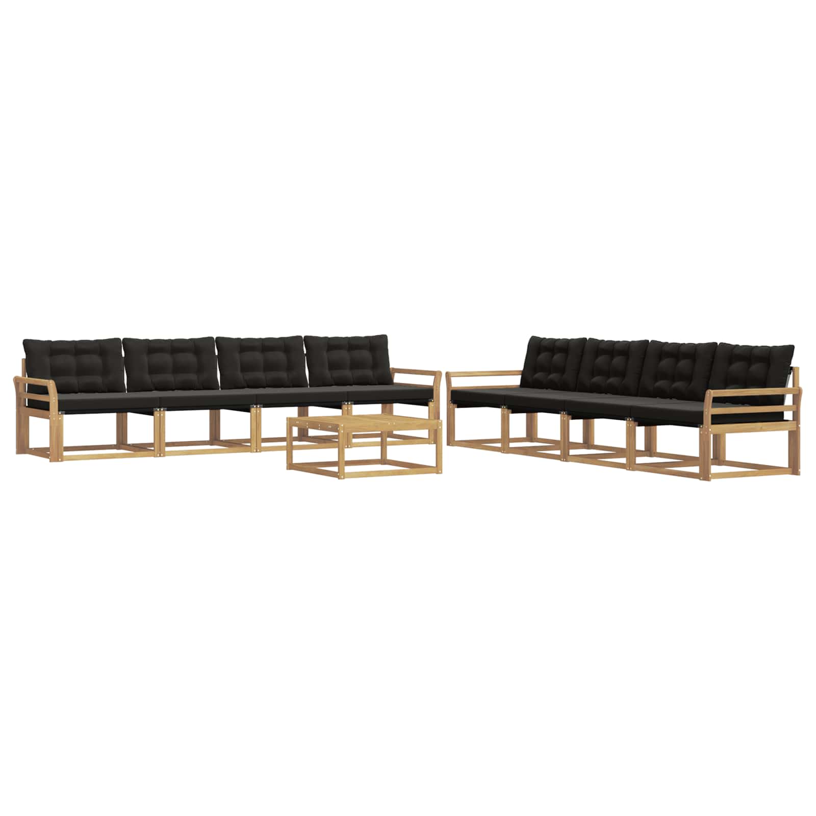 Set vanjskih sofa 9 pcs Bijela i crna 79 x 79 x 37 cm