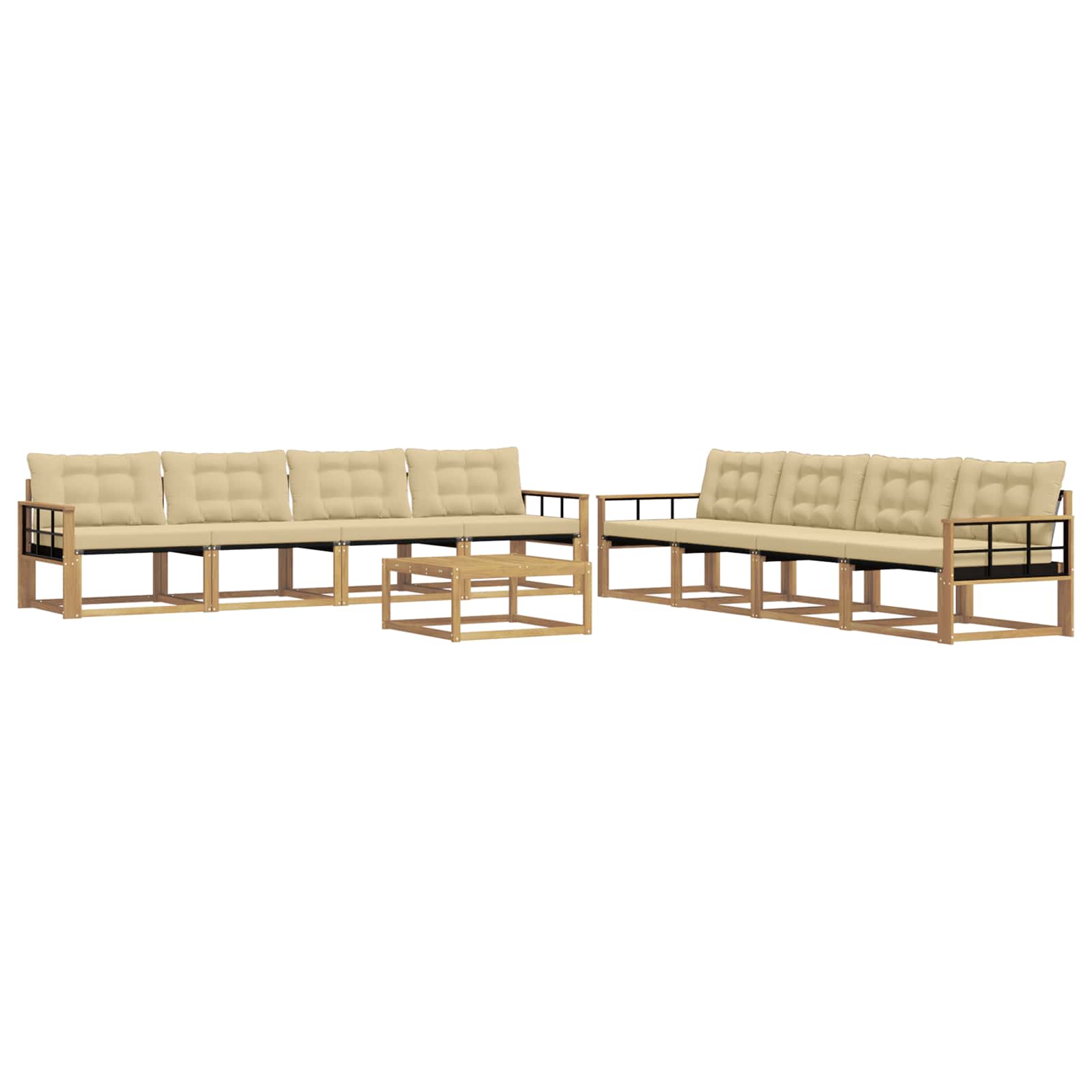 Set vanjskih sofa 9 pcs Bijela i bež 79 x 79 x 37 cm