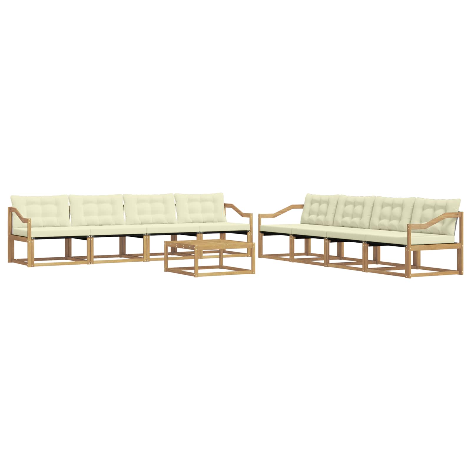 Set vanjskih sofa 9 pcs Bijela i krem 79 x 79 x 37 cm