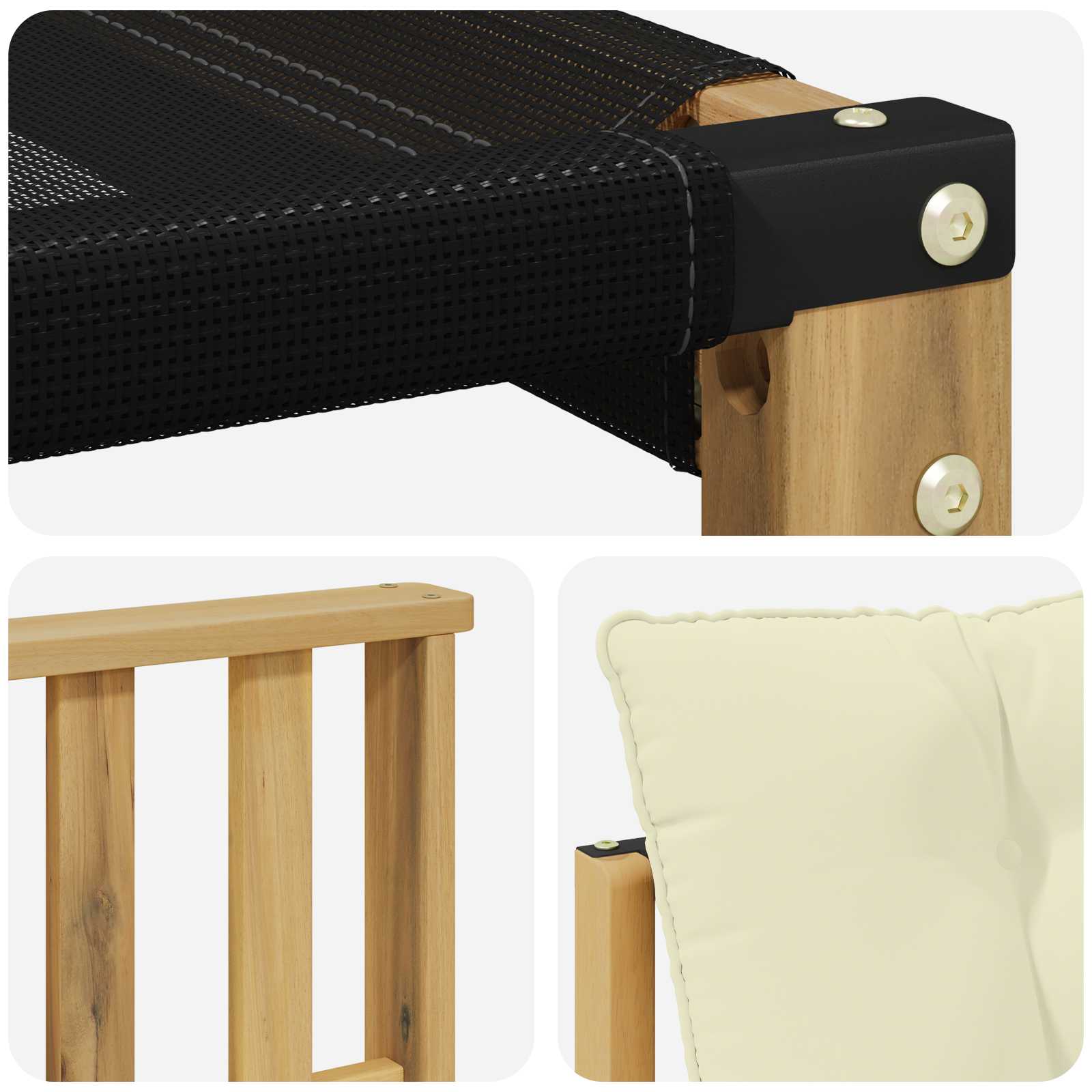 Set vanjskih sofa s jastukom 4 pcs Bijela i krem