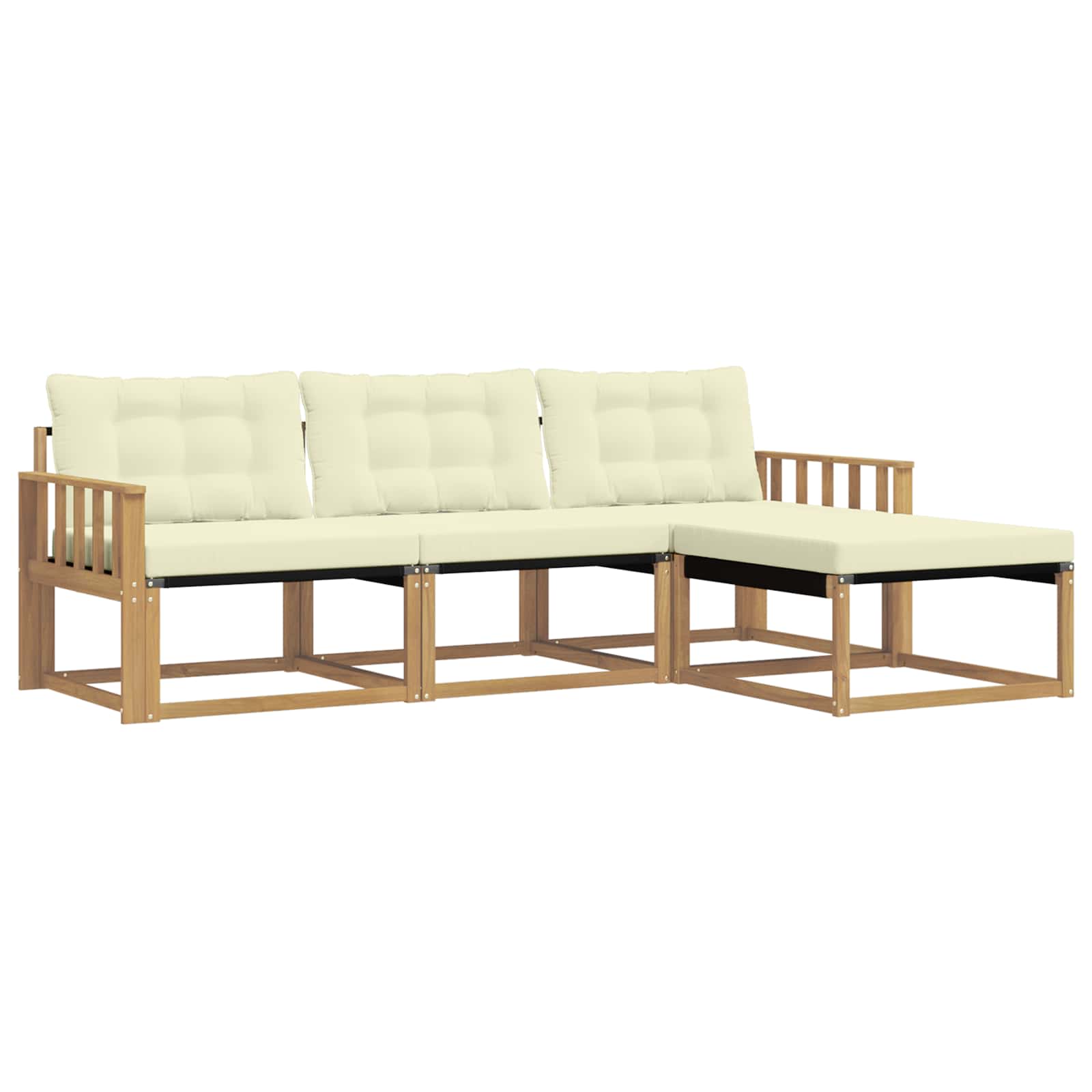 Set vanjskih sofa s jastukom 4 pcs Bijela i krem