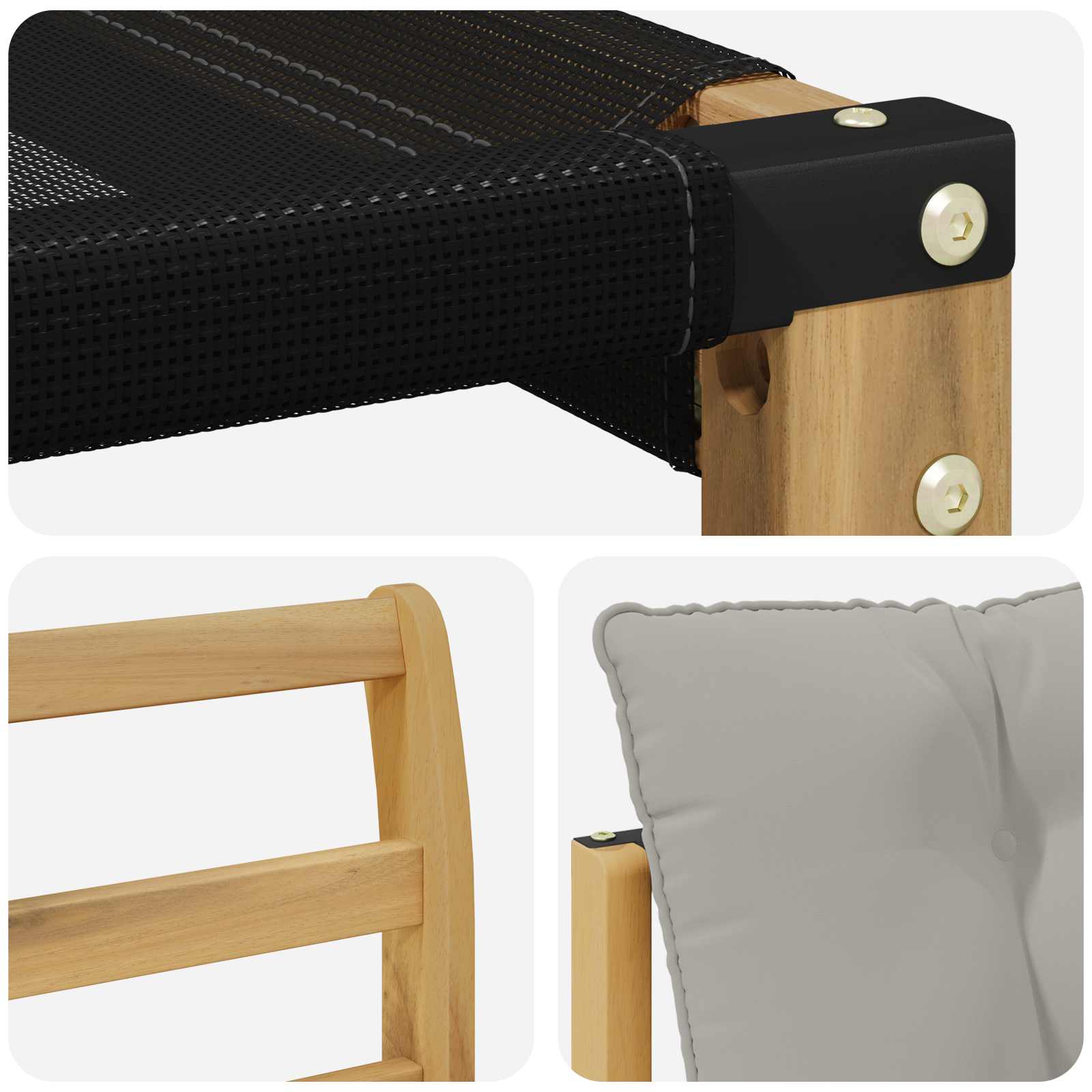 Set vanjskih sofa s jastukom 4 pcs Bijela i svjetlosiva