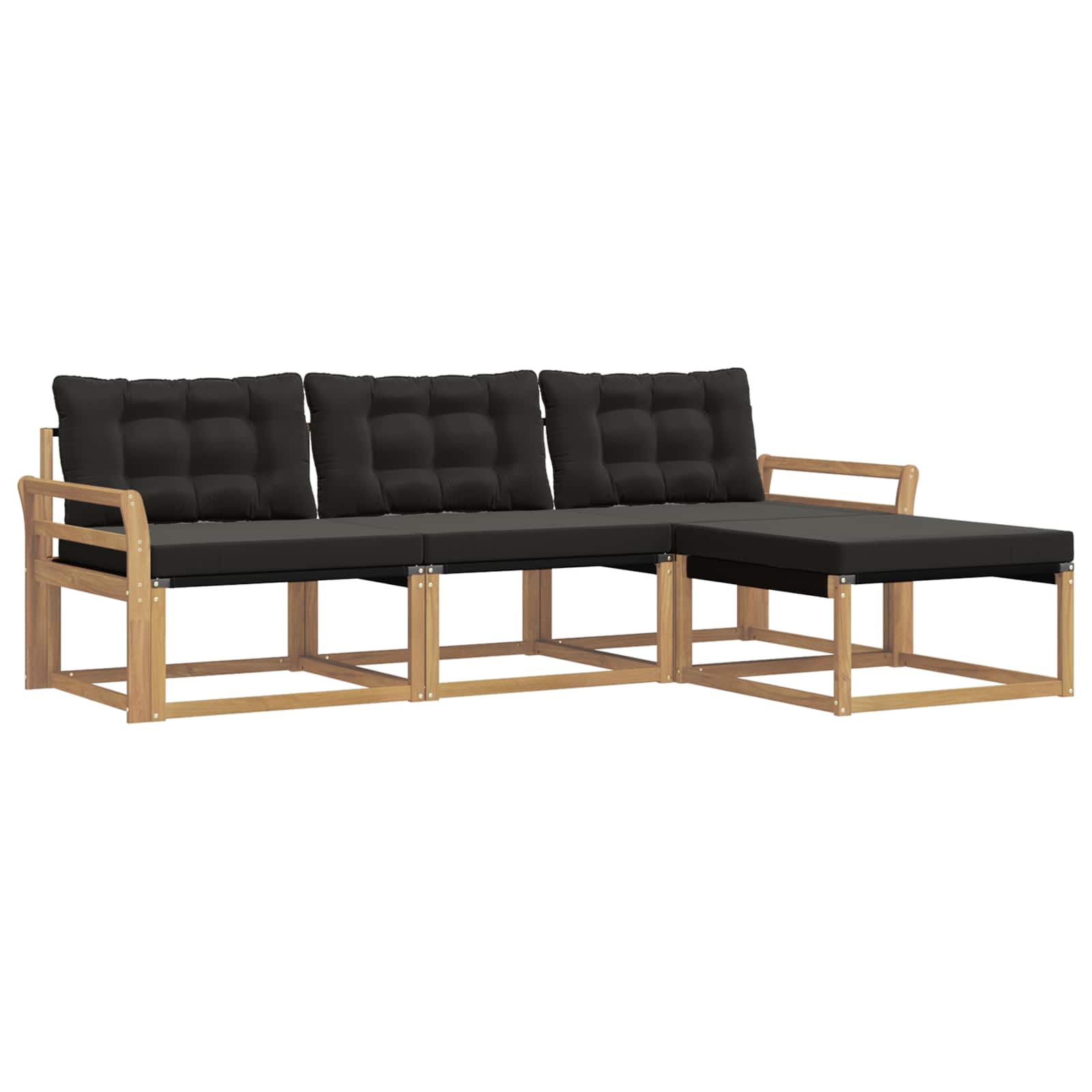 Set vanjskih sofa s jastukom 4 pcs Bijela i crna