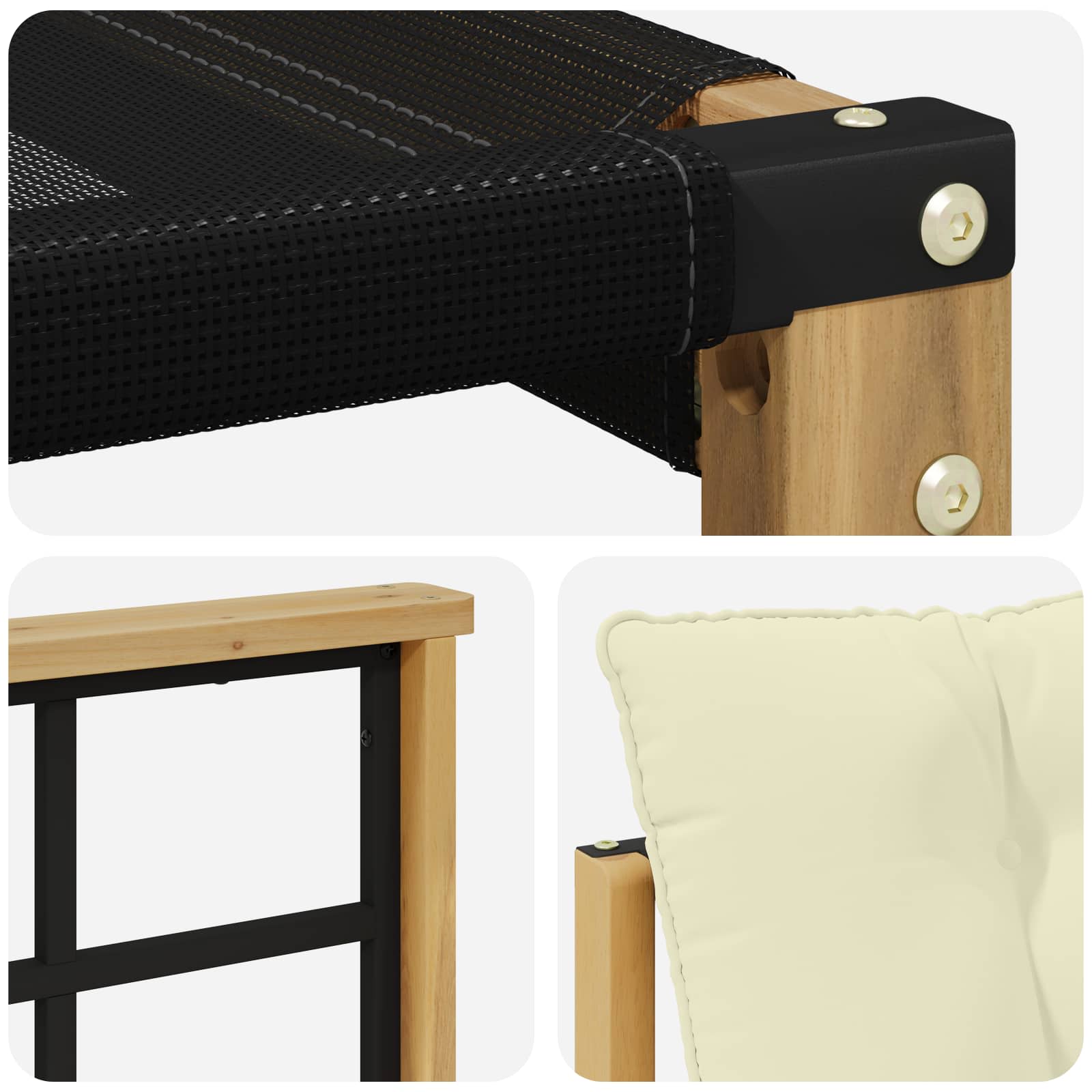 Set vanjskih sofa s jastukom 4 pcs Bijela i krem