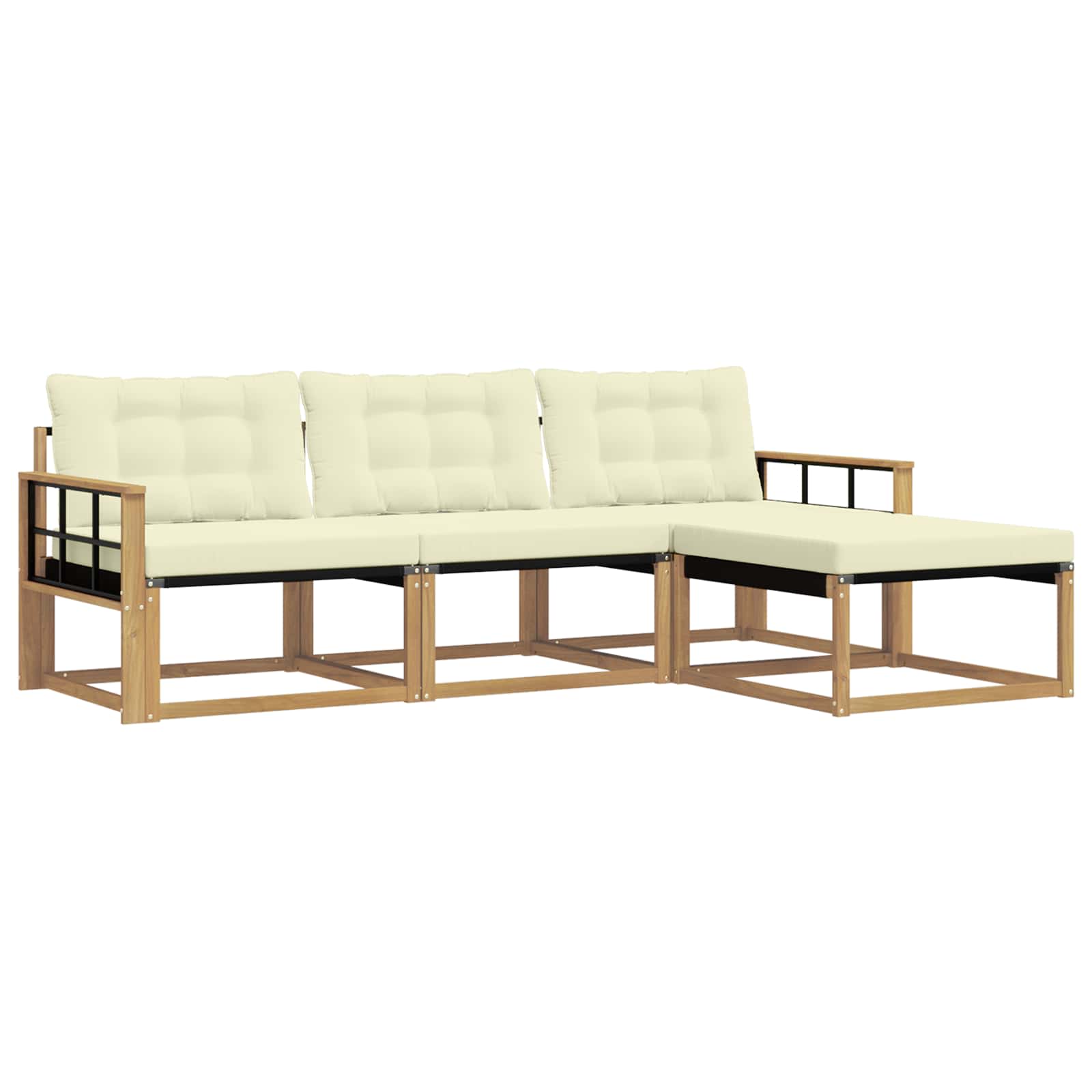 Set vanjskih sofa s jastukom 4 pcs Bijela i krem