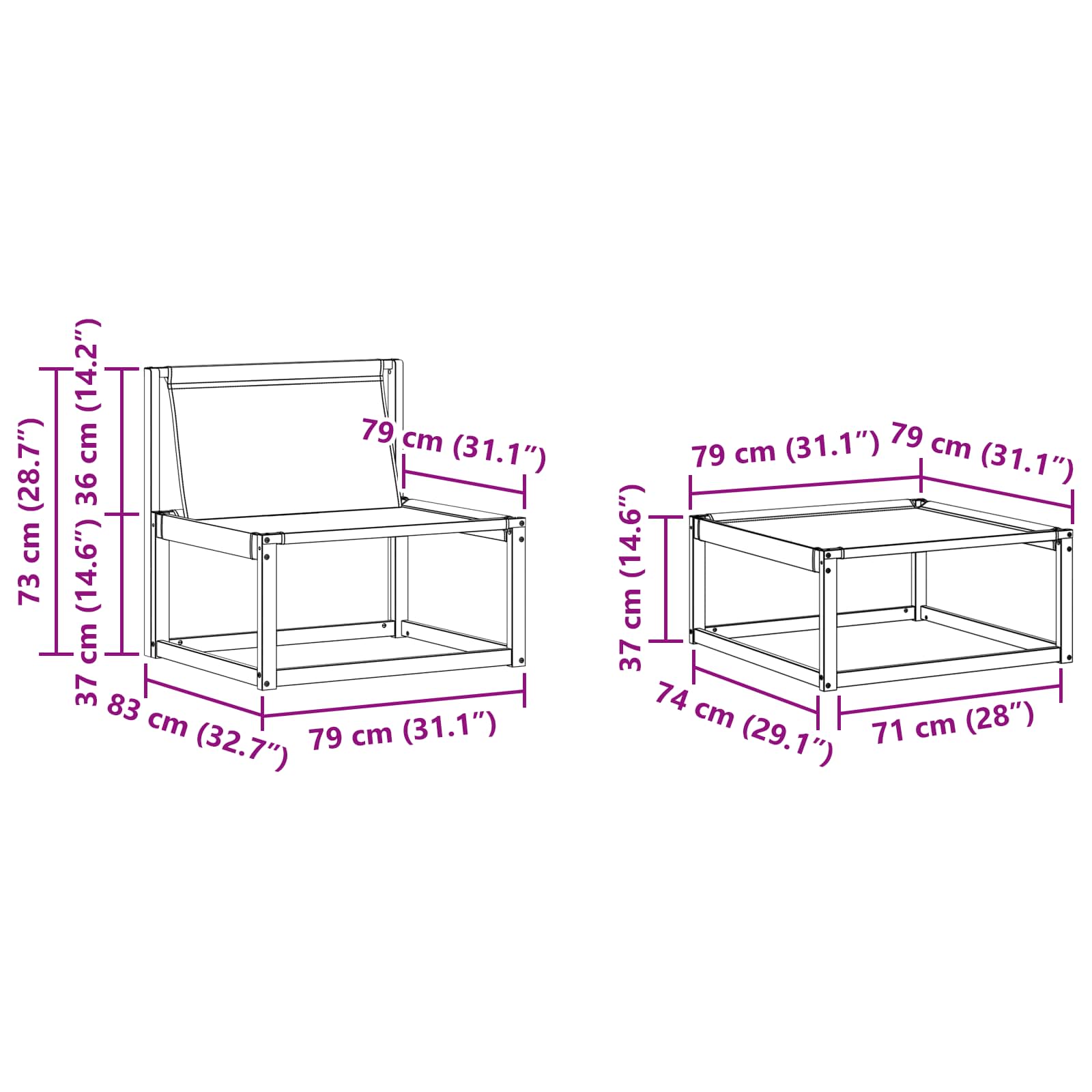Set vanjskih sofa s jastukom 4 pcs Bijela i svjetlosiva