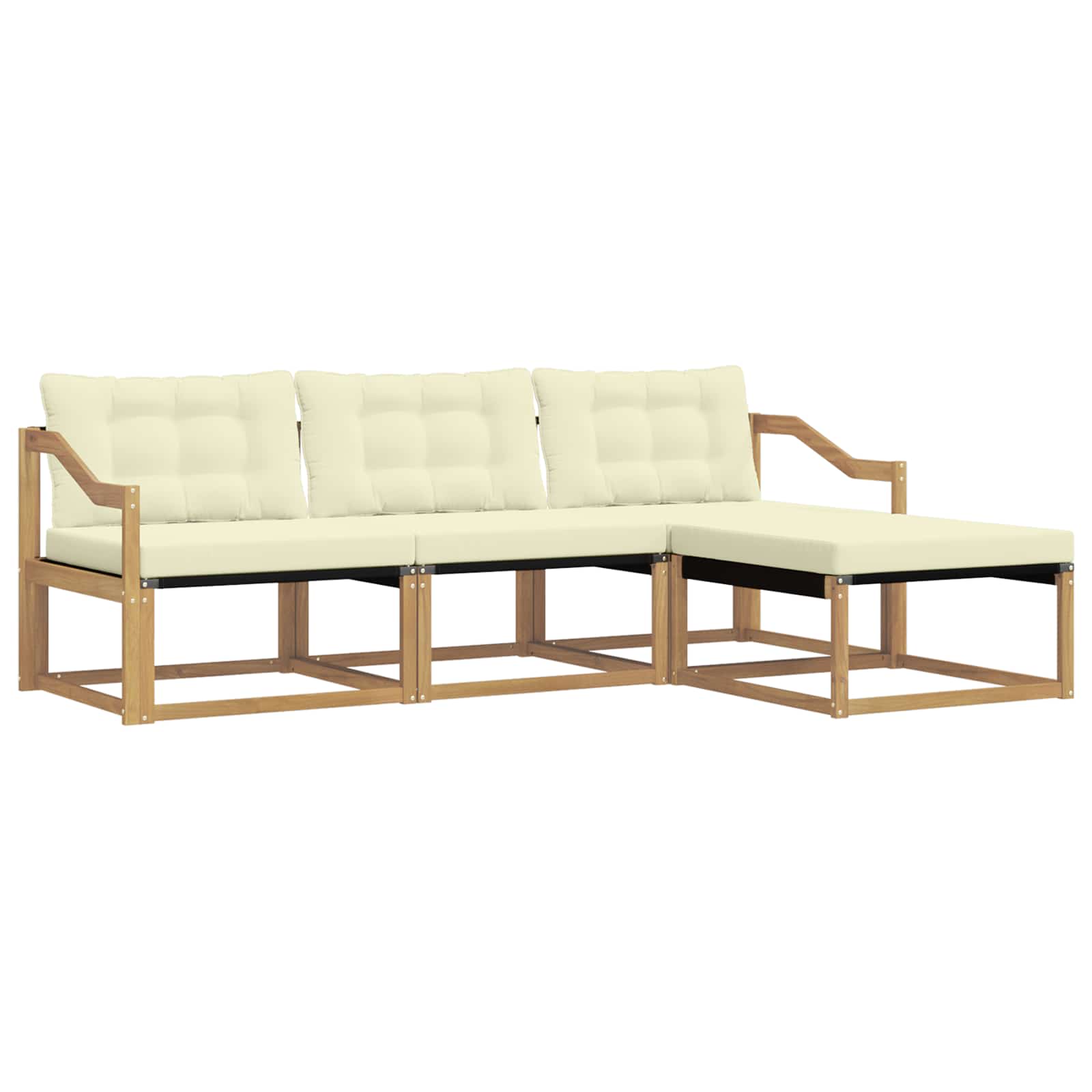 Set vanjskih sofa s jastukom 4 pcs Bijela i krem