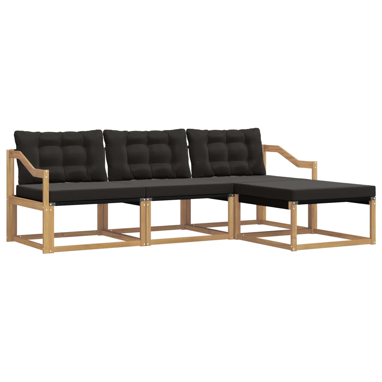 Set vanjskih sofa s jastukom 4 pcs Bijela i crna