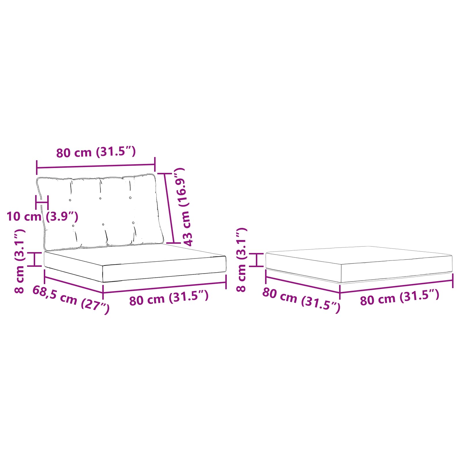 Set vanjskih sofa s jastukom 5 pcs Bijela i svjetlosiva