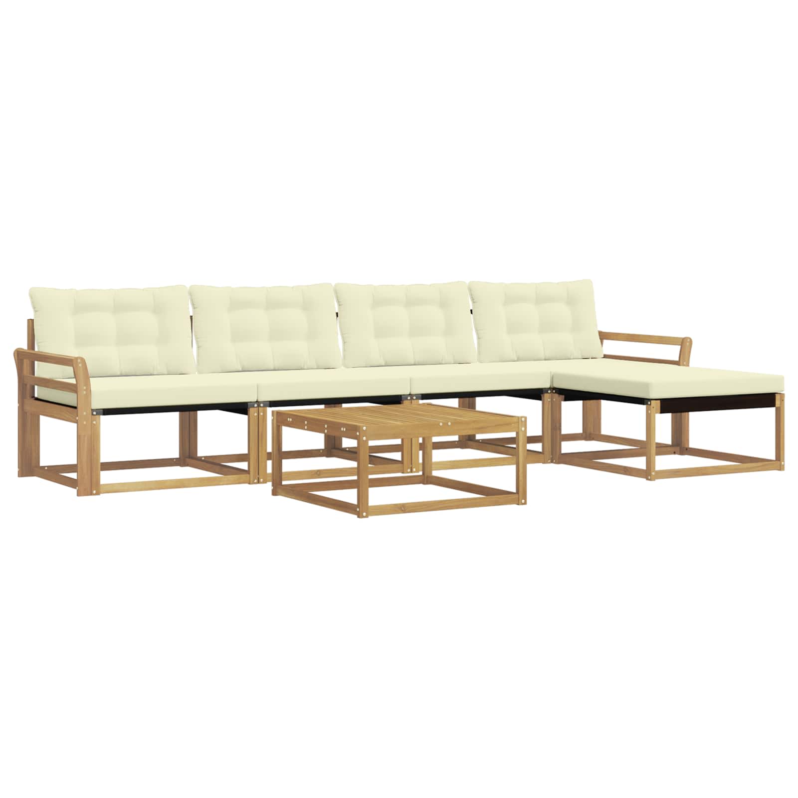 Set vanjskih sofa 6 pcs Bijela i krem 79 x 79 x 37 cm
