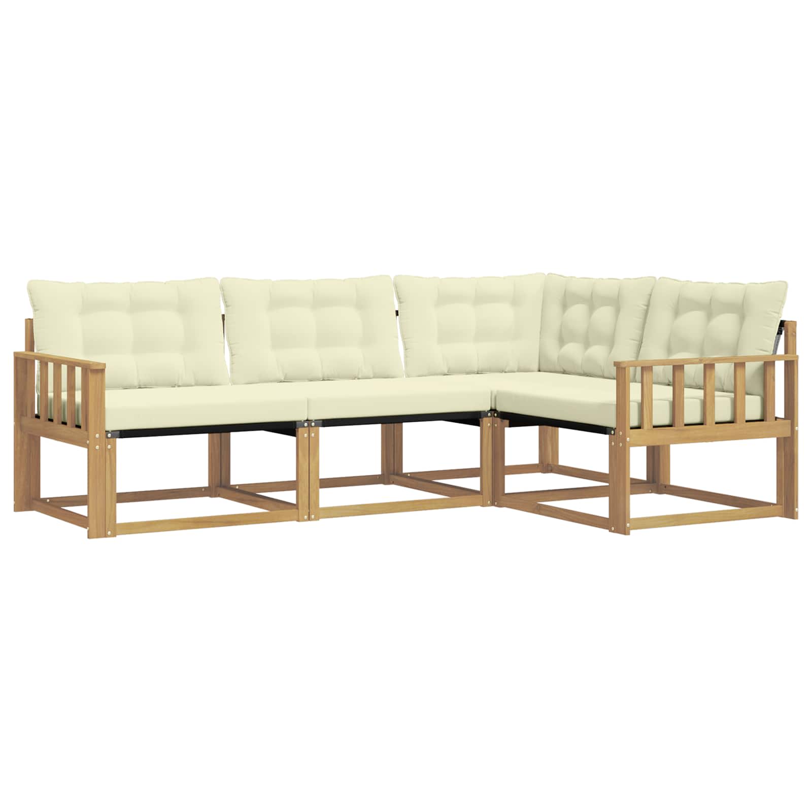 Set vanjskih sofa s jastukom 4 pcs Bijela i krem
