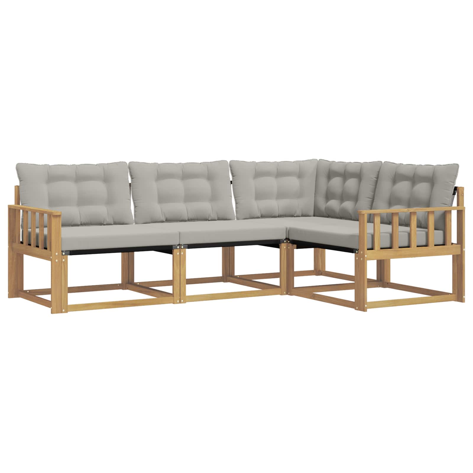 Set vanjskih sofa s jastukom 4 pcs Bijela i svjetlosiva
