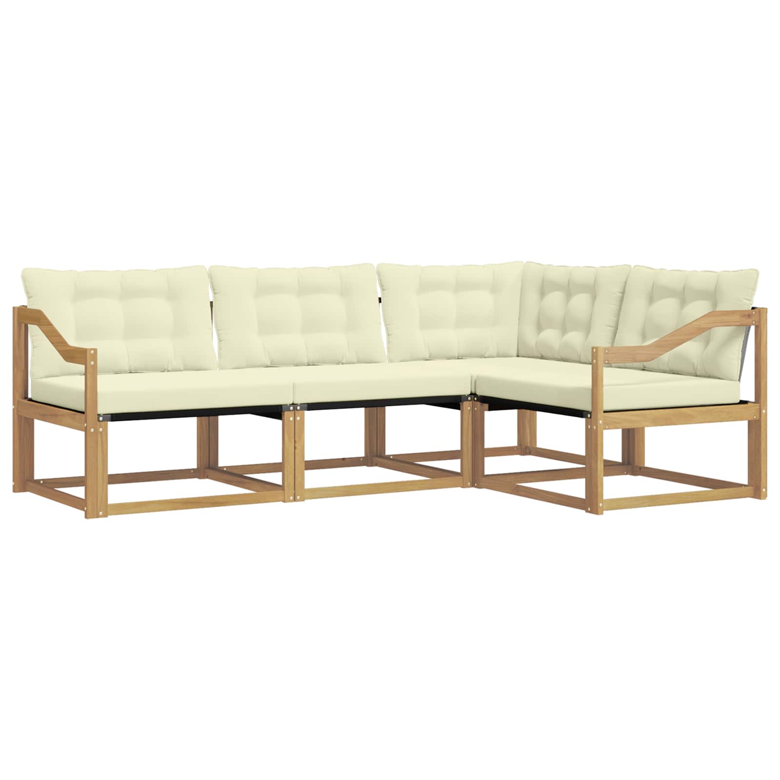 Set vanjskih sofa s jastukom 4 pcs Bijela i krem