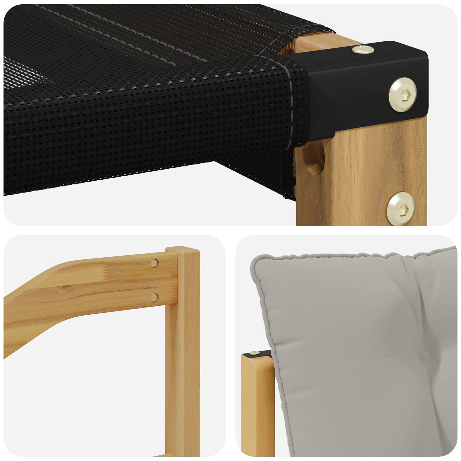 Set vanjskih sofa s jastukom 4 pcs Bijela i svjetlosiva