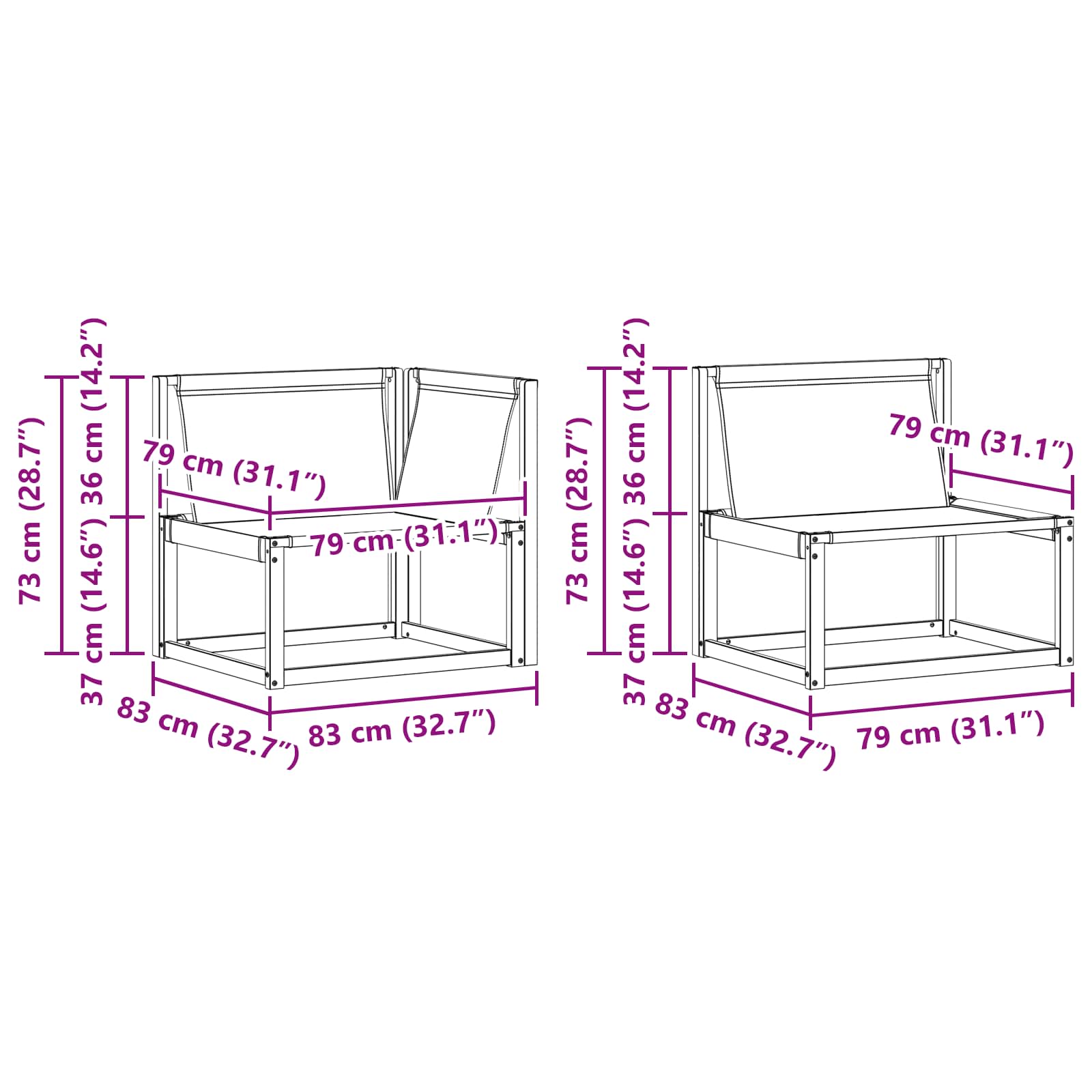 Set vanjskih sofa 5 pcs Bijela i svjetlosiva 79 x 79 x 37 cm