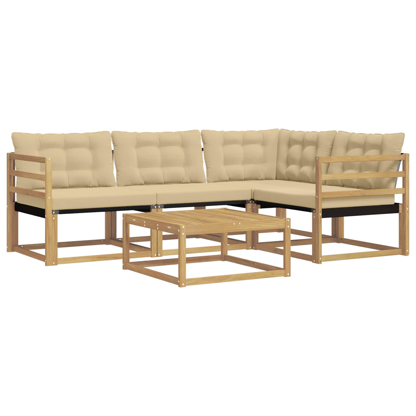 Set vanjskih sofa 5 pcs Bijela i bež 79 x 79 x 37 cm