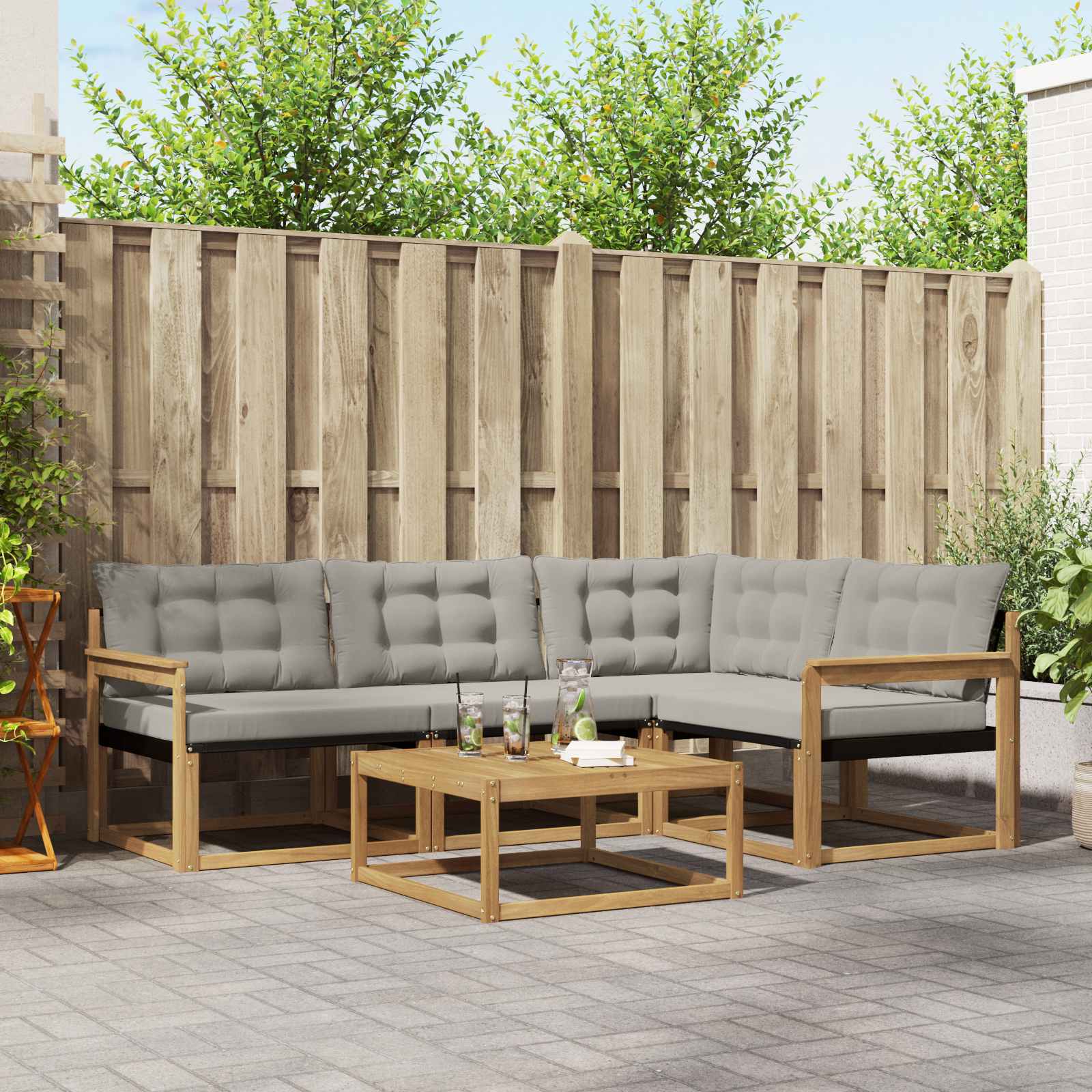 Set vanjskih sofa 5 pcs Bijela i svjetlosiva 79 x 79 x 37 cm