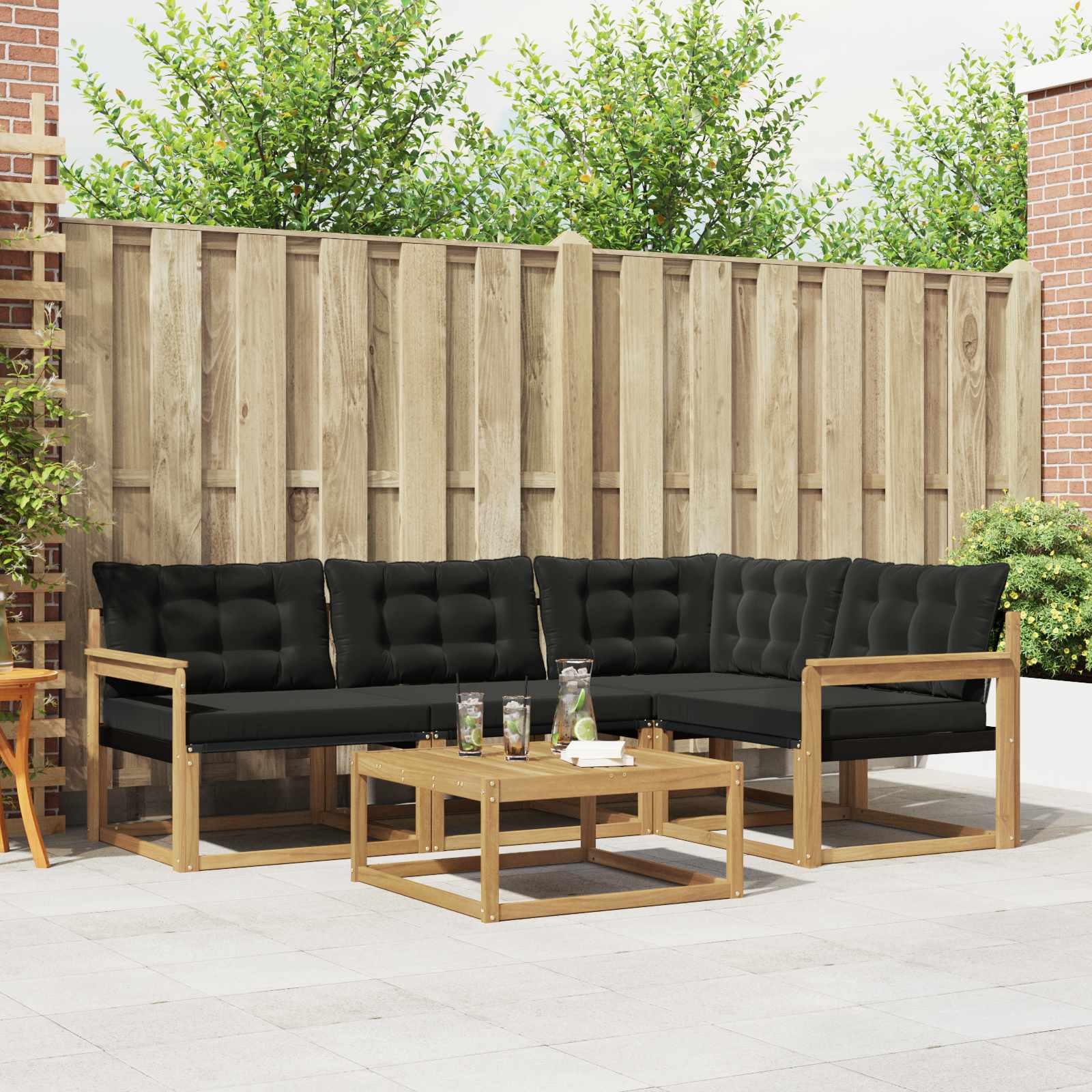 Set vanjskih sofa 5 pcs Bijela i crna 79 x 79 x 37 cm