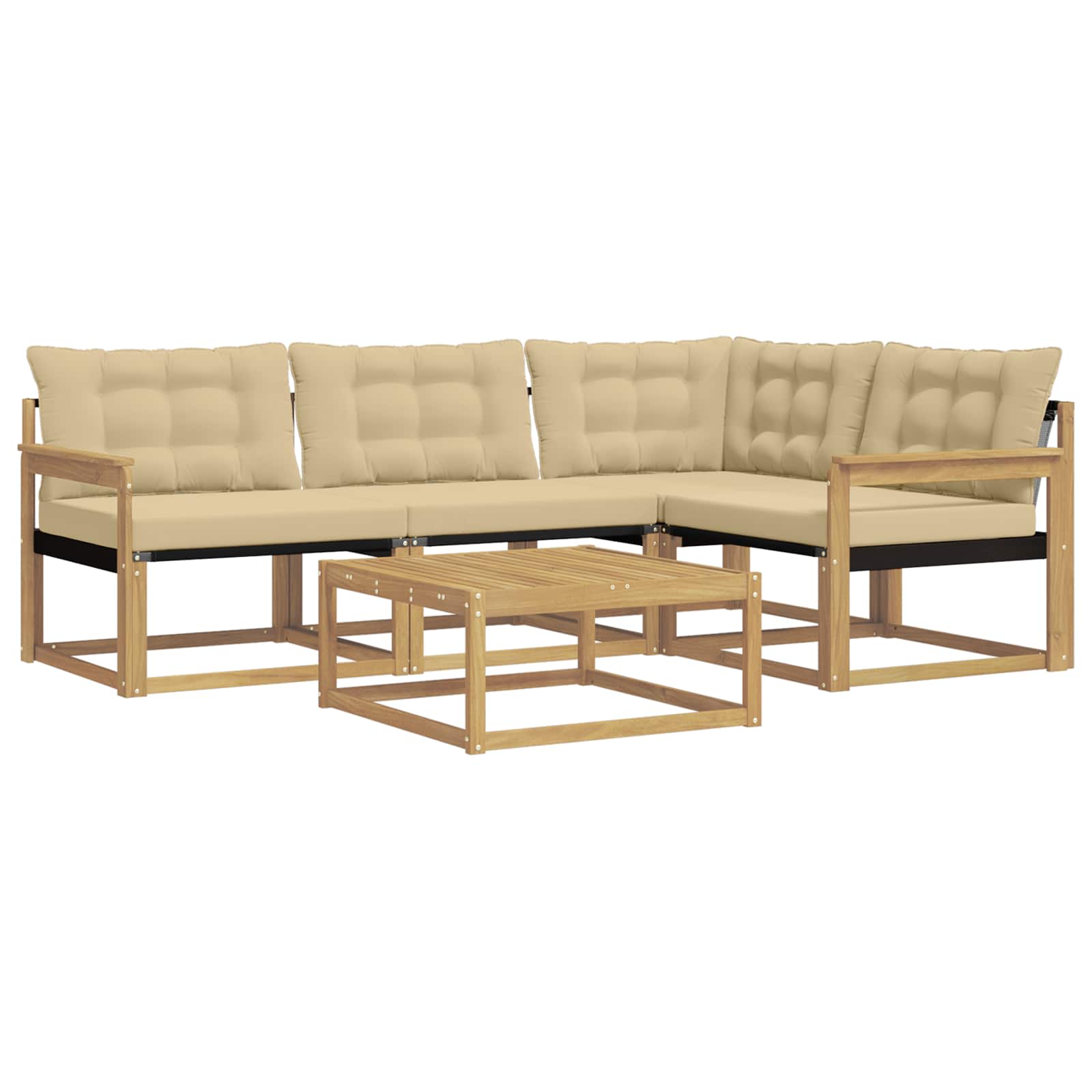 Set vanjskih sofa 5 pcs Bijela i bež 79 x 79 x 37 cm