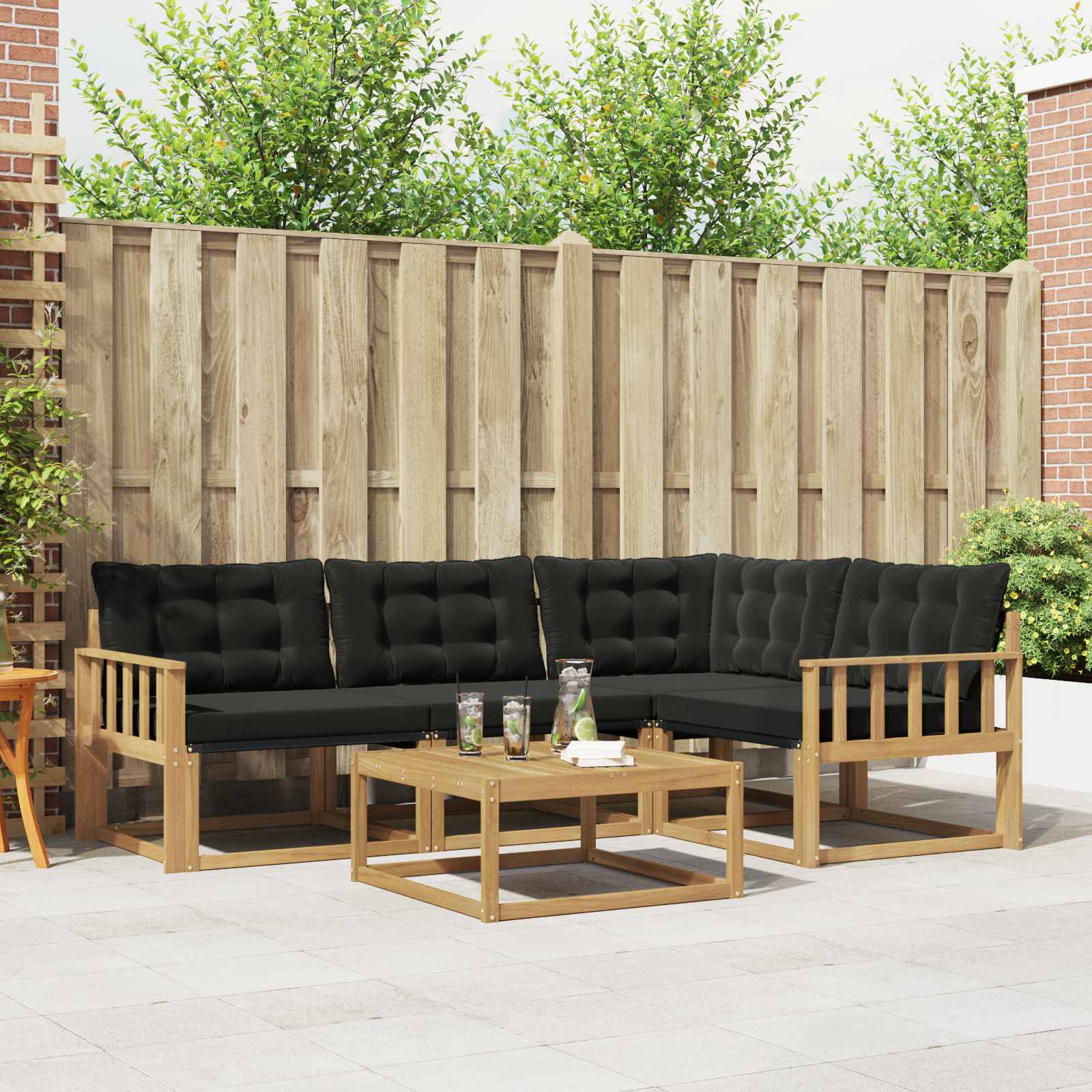 Set vanjskih sofa 5 pcs Bijela i crna 79 x 79 x 37 cm