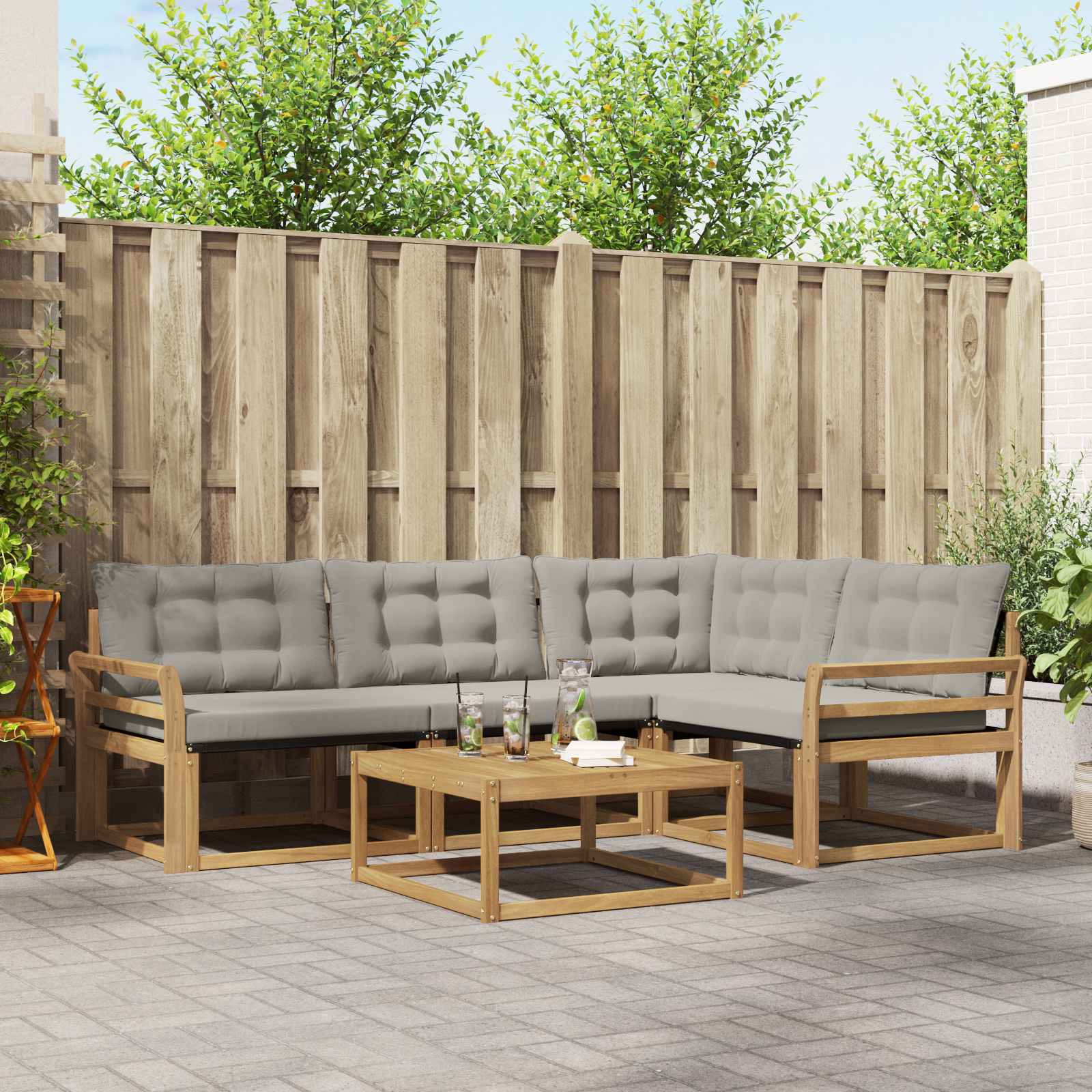 Set vanjskih sofa 5 pcs Bijela i svjetlosiva 79 x 79 x 37 cm