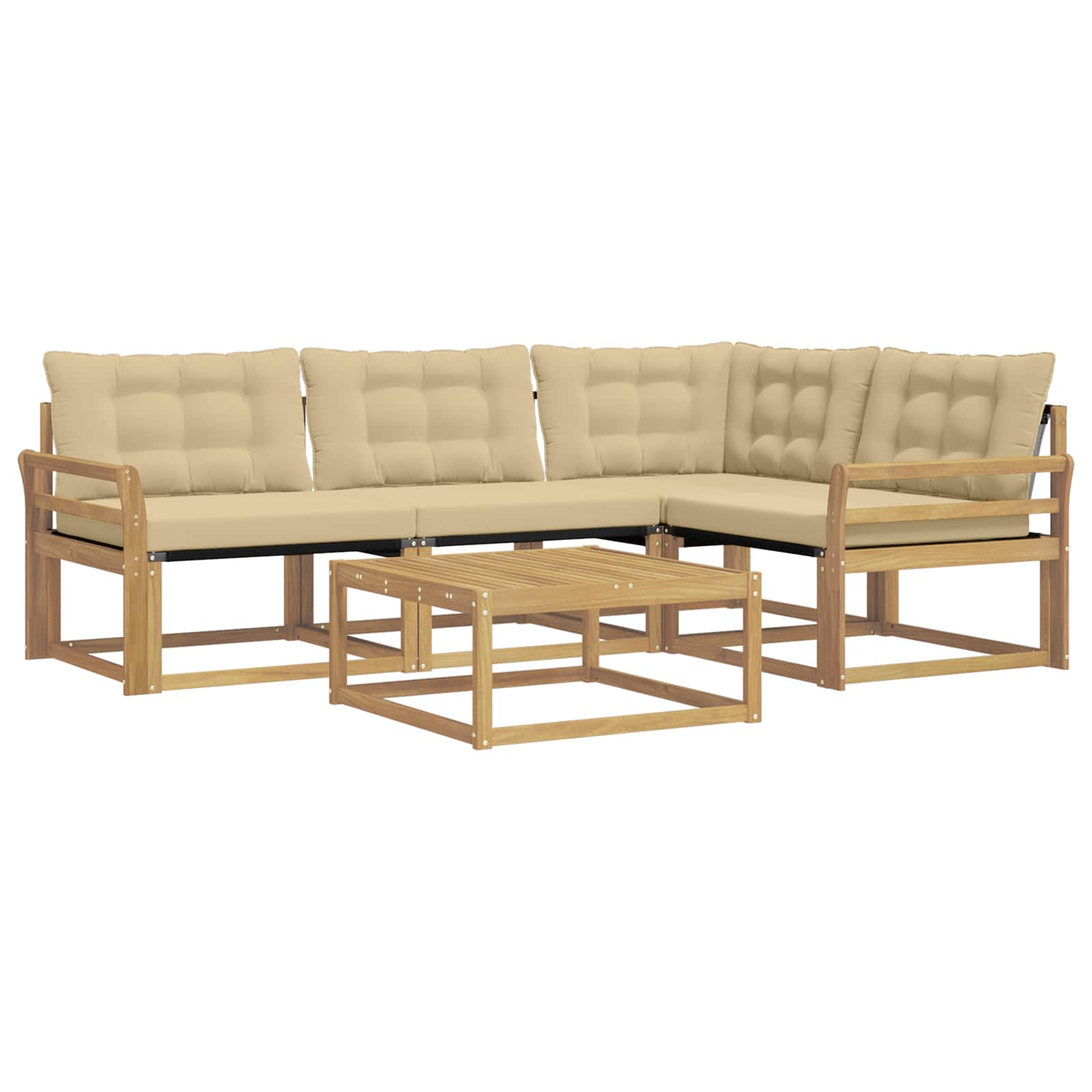 Set vanjskih sofa 5 pcs Bijela i bež 79 x 79 x 37 cm